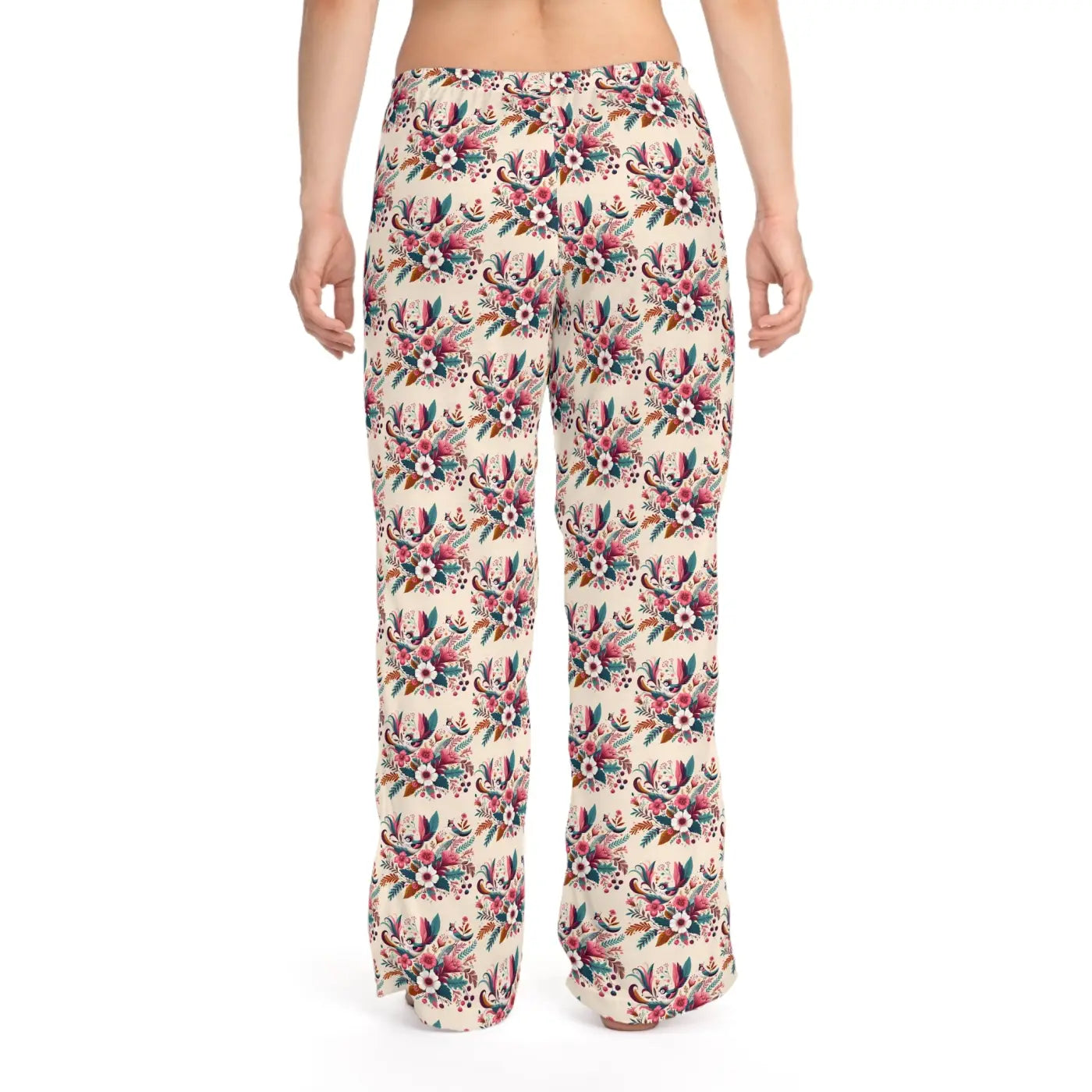 Chic Pajama Pants - Abstract Floral Polyester Jersey - DipaliZ