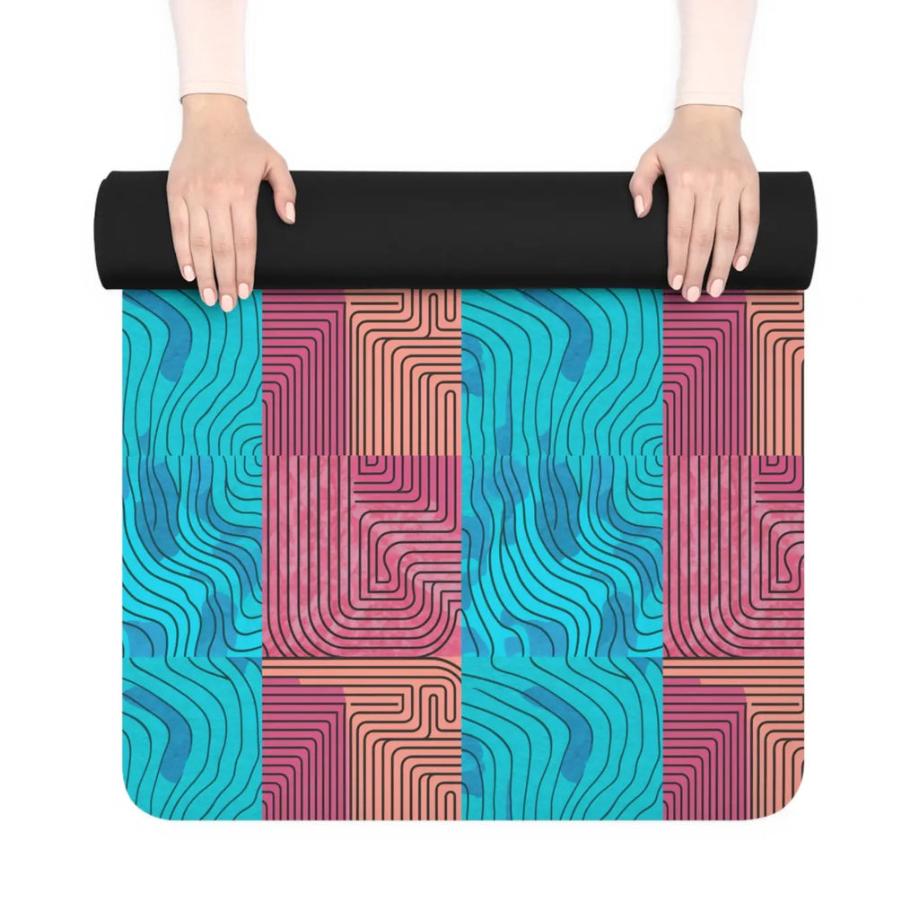 Geometric Rubber Yoga Mat - Microfiber Suede - Dipaliz
