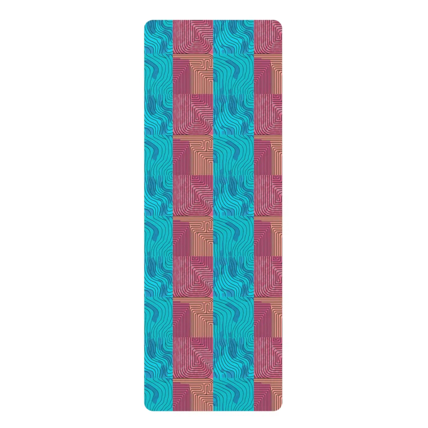 Geometric Rubber Yoga Mat - Microfiber Suede - Dipaliz