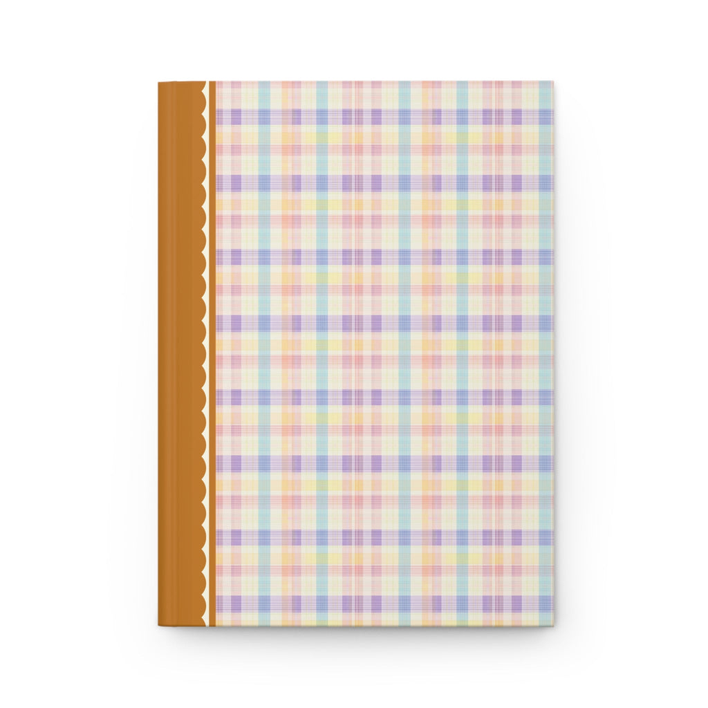Orange Plaid Lined Notebook