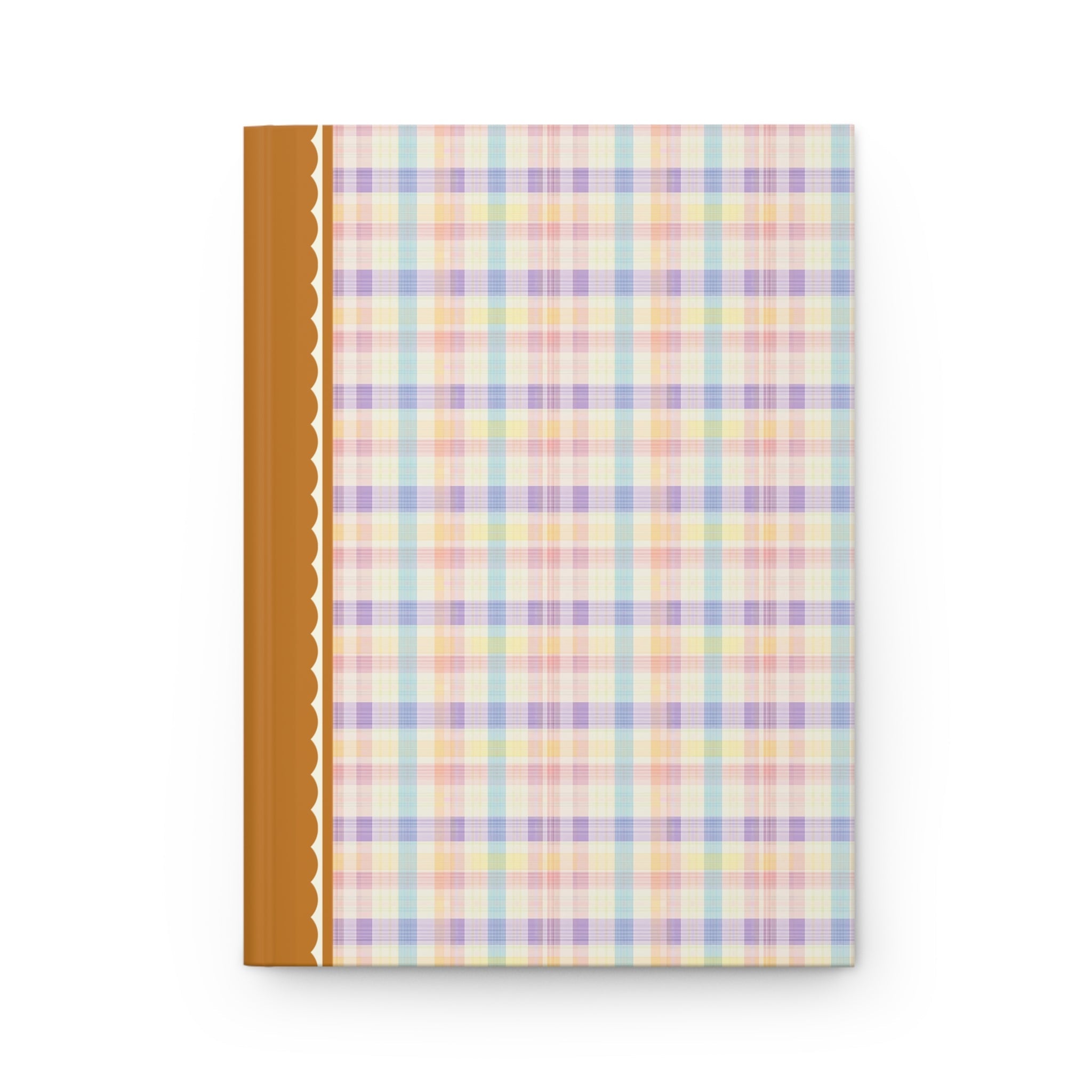 Orange Plaid Lined Notebook