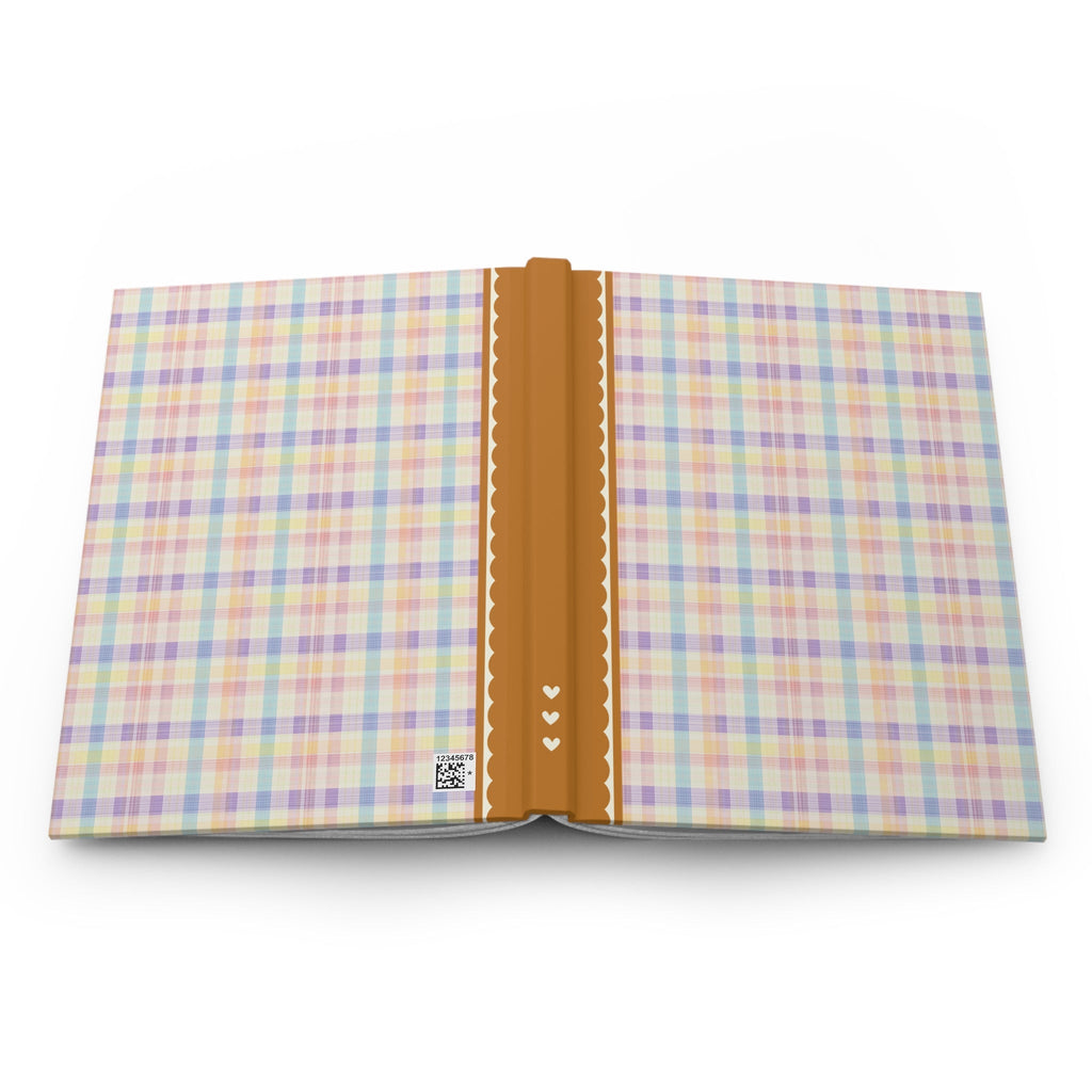 Orange Plaid Lined Notebook