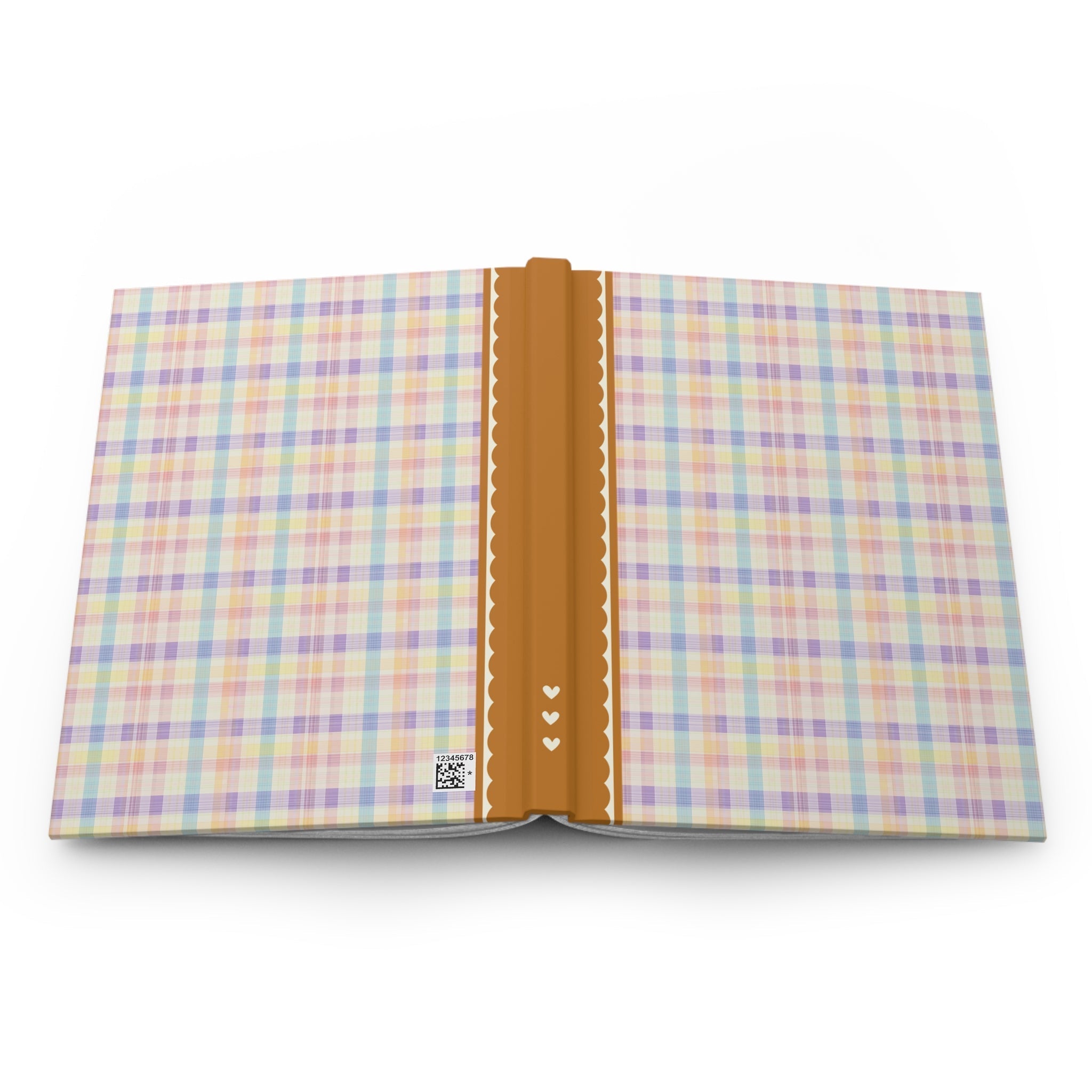 Orange Plaid Lined Notebook