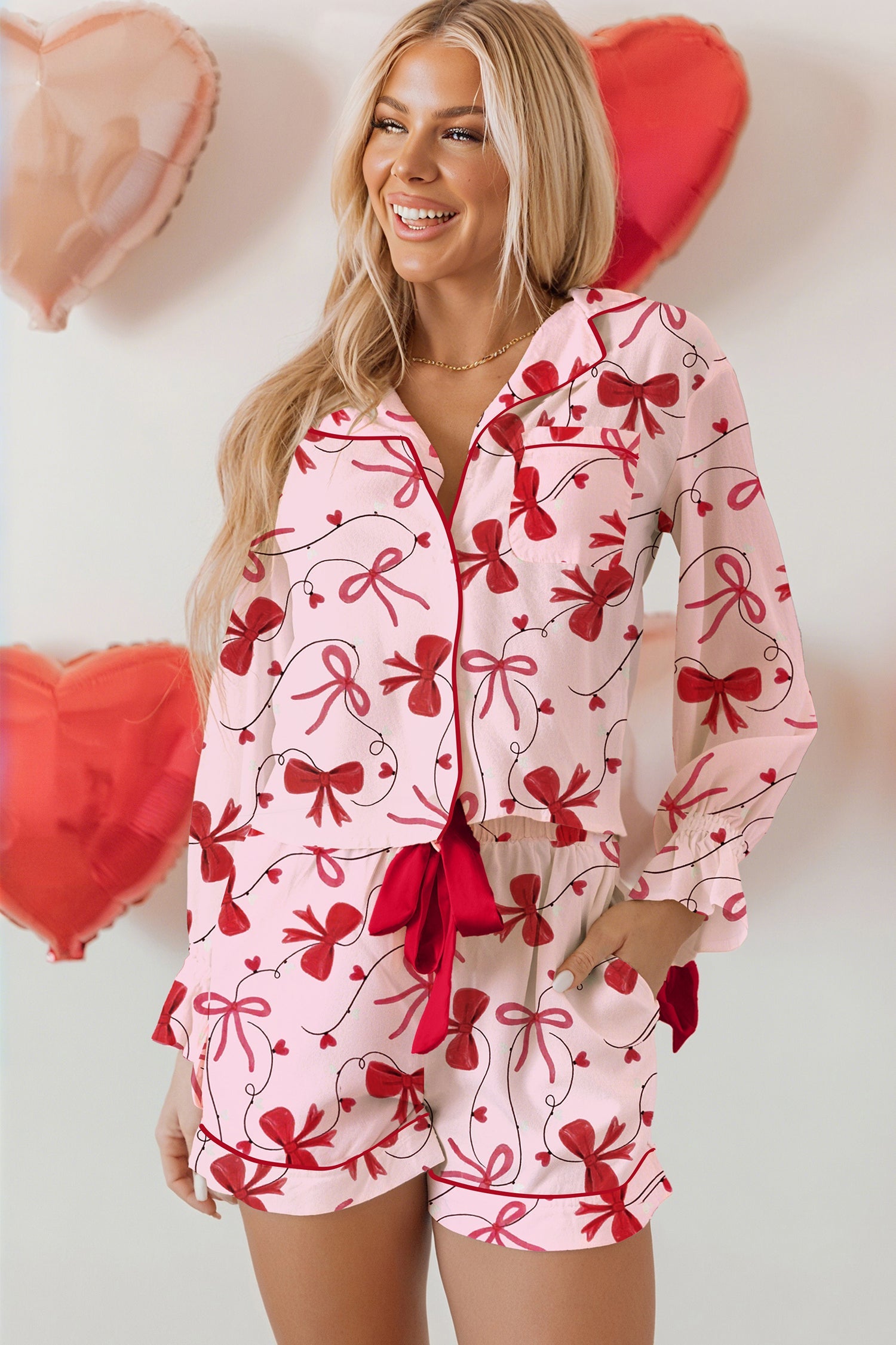 Laurel Pcs Pajama Set Long Sleeve Top