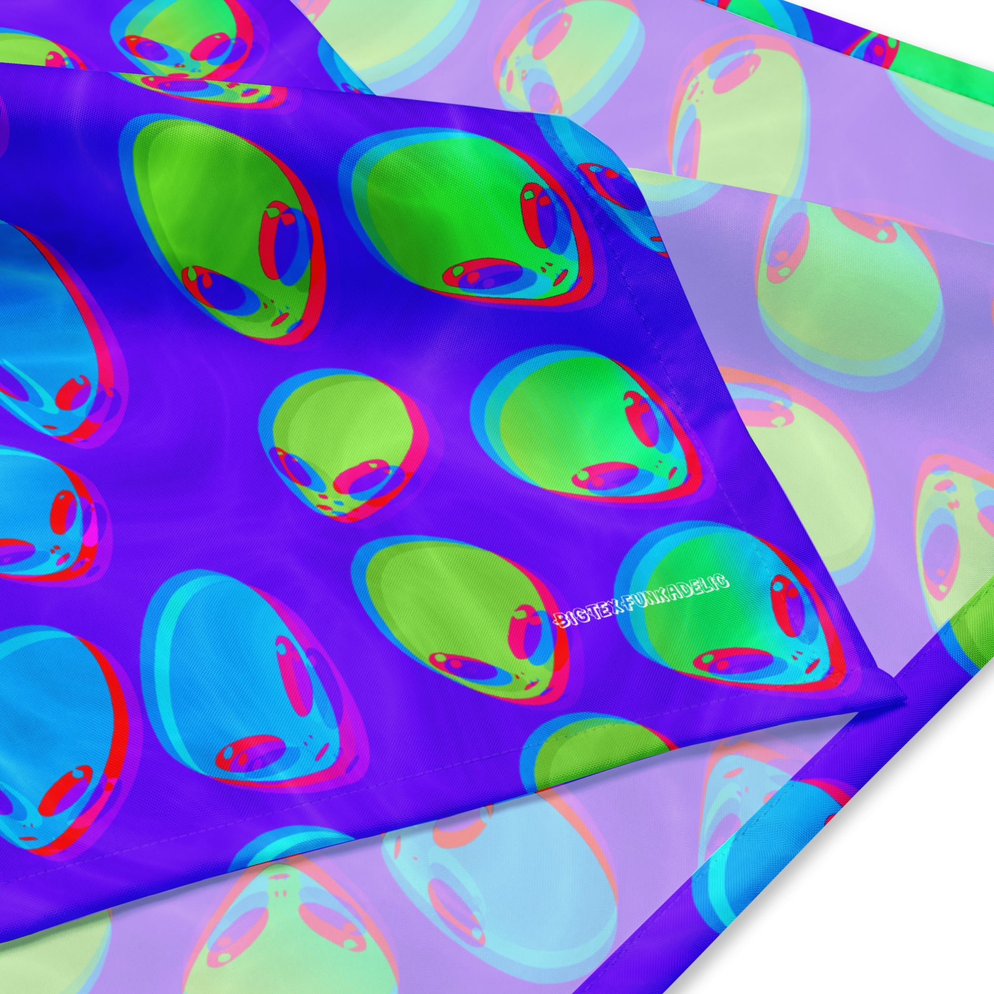 Purple Alien Vapor Glitch Rave Bandana