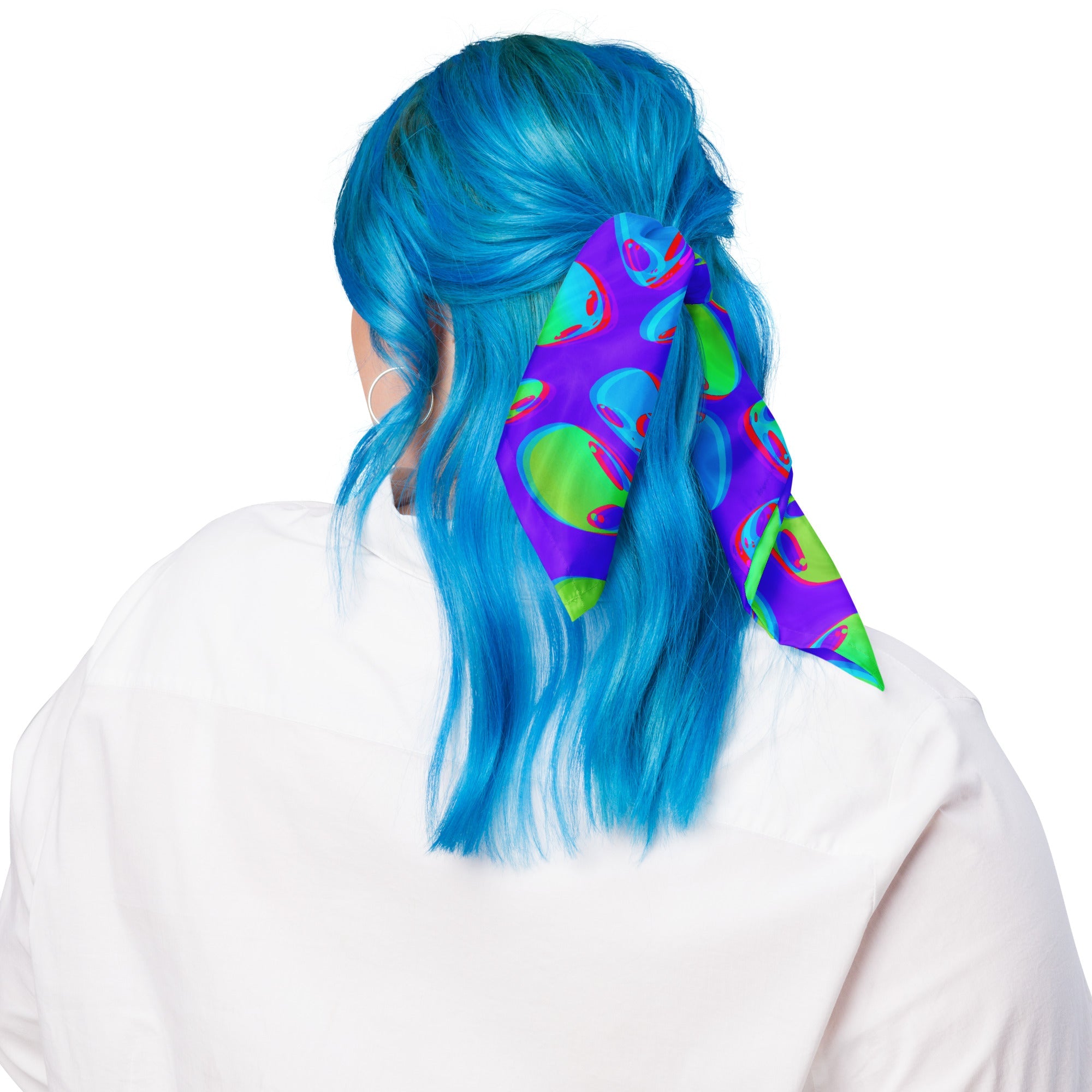 Purple Alien Vapor Glitch Rave Bandana