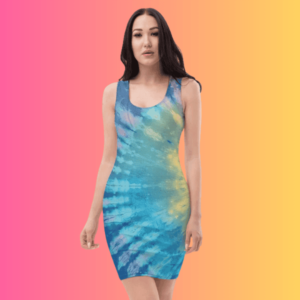 Vibrant Tie-Dye Bodycon Dress for Raves and Festivals