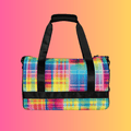 Neon Plaid Festie Travel Bag - Your Essential Rave Companion