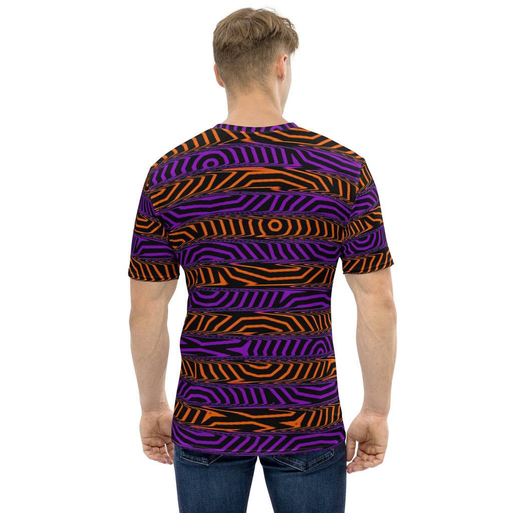 Orange and Purple Spooky Stripes Unisex T-Shirt