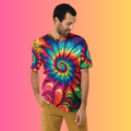 Vibrant Tie-Dye Men's T-Shirt for Raves and Festivals