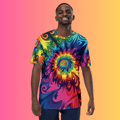 Vibrant Tie-Dye Men's T-Shirt for Raves and Festivals
