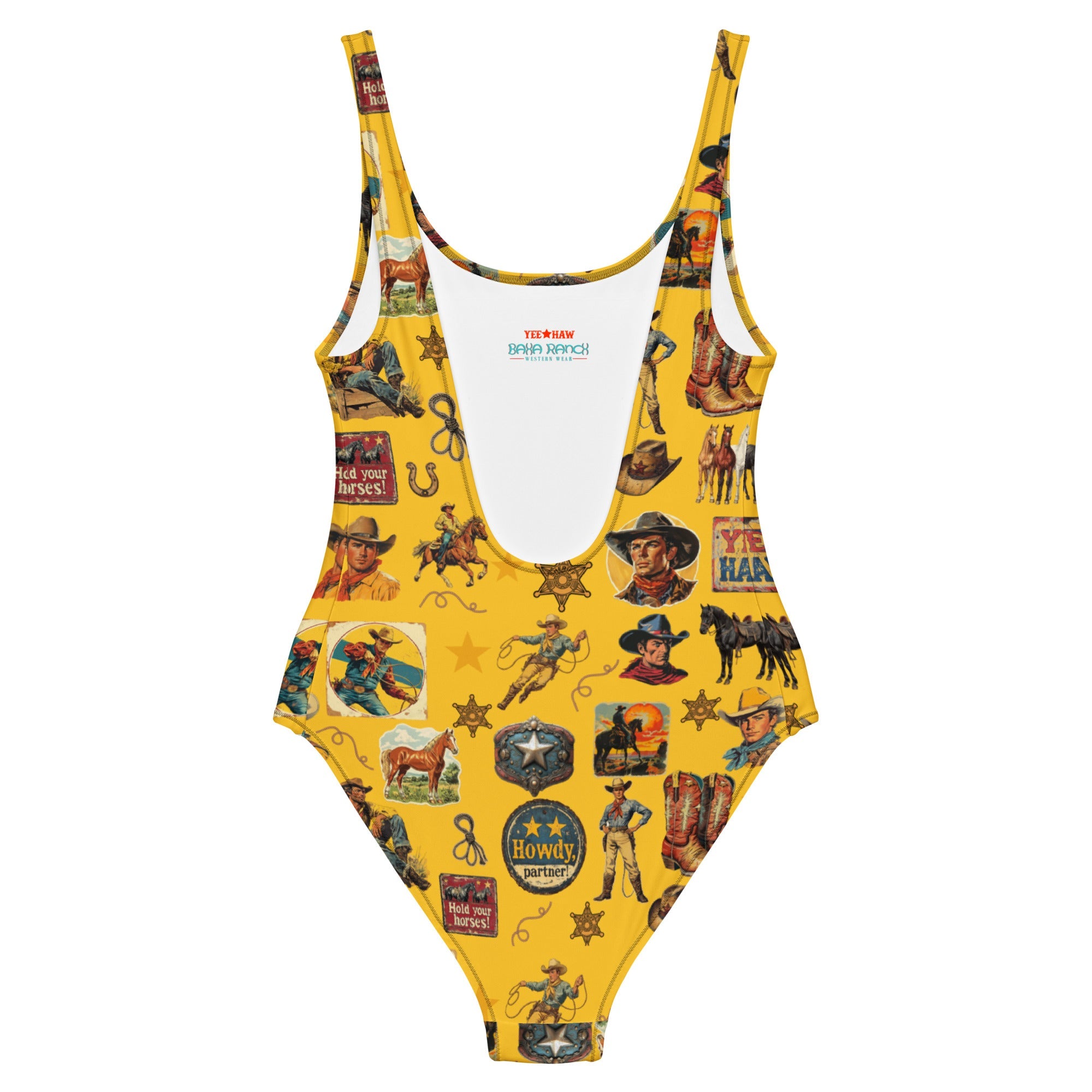 Giddy-up Mustard One-Piece Swimsuit