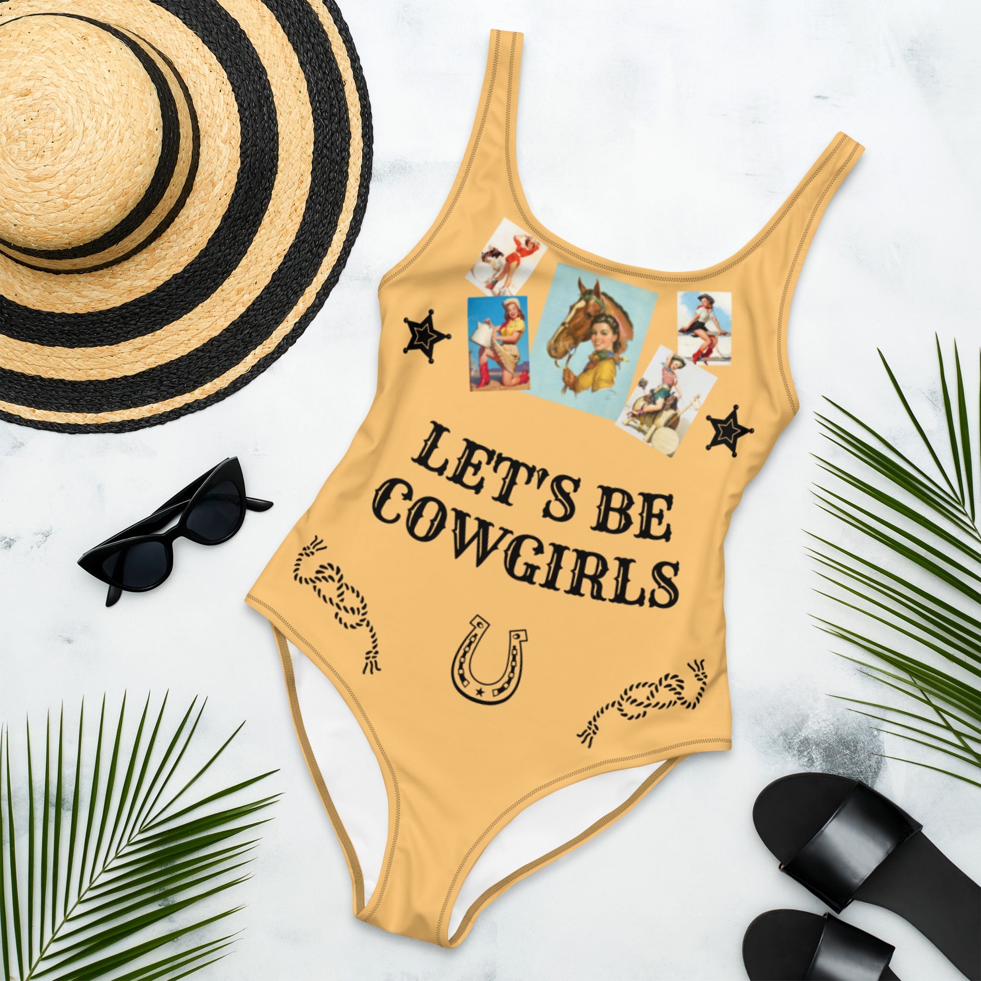 Let's Be Cowgirls One Piece Swim Suit