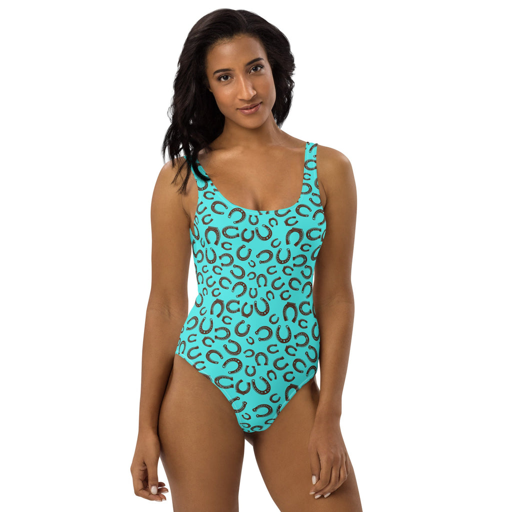 Turquoise Horseshoe One-Piece Swimsuit