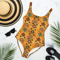 Golden Aztec One-Piece Swimsuit