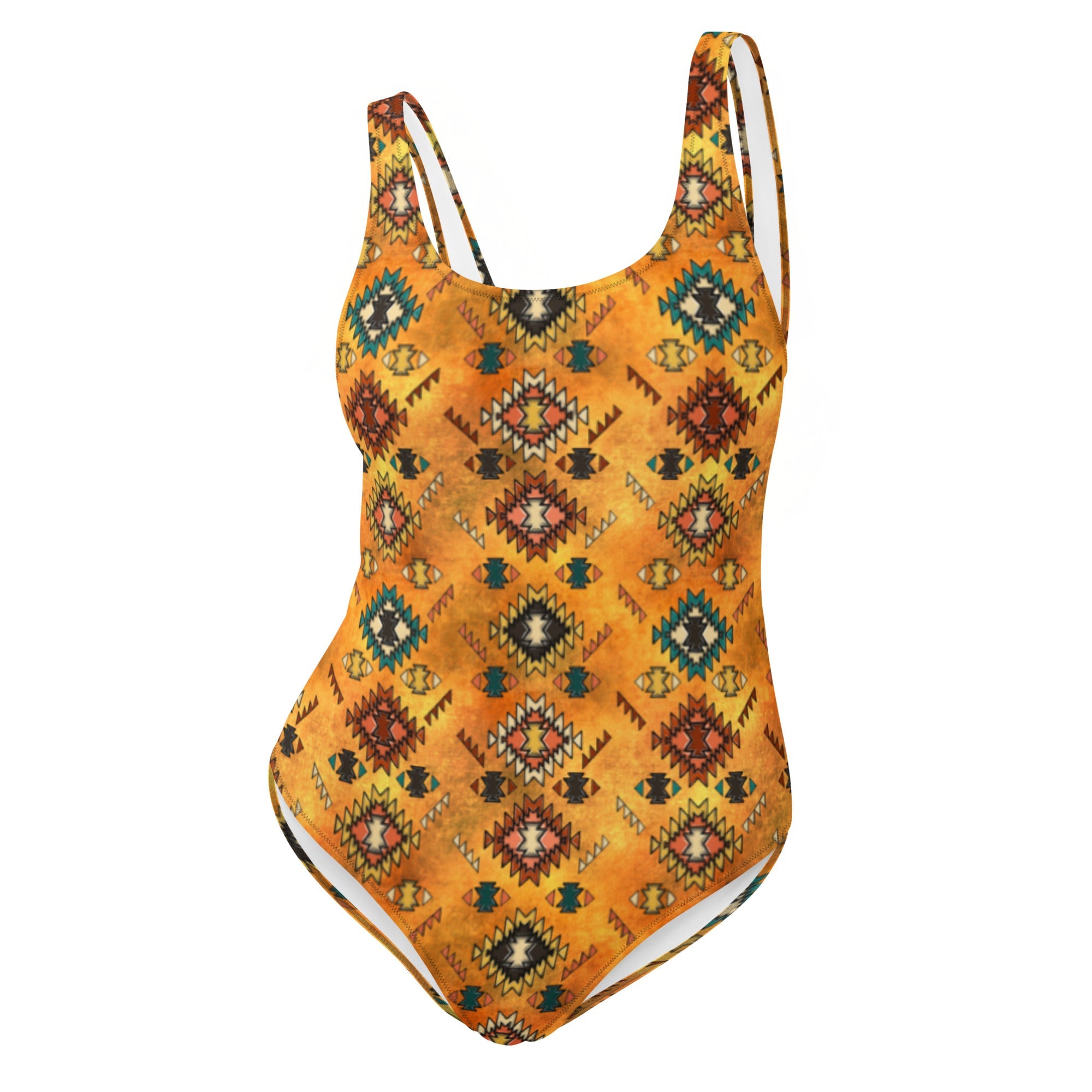 Golden Aztec One-Piece Swimsuit