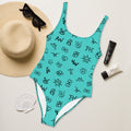 Branding Irons Turquoise One-Piece Swimsuit