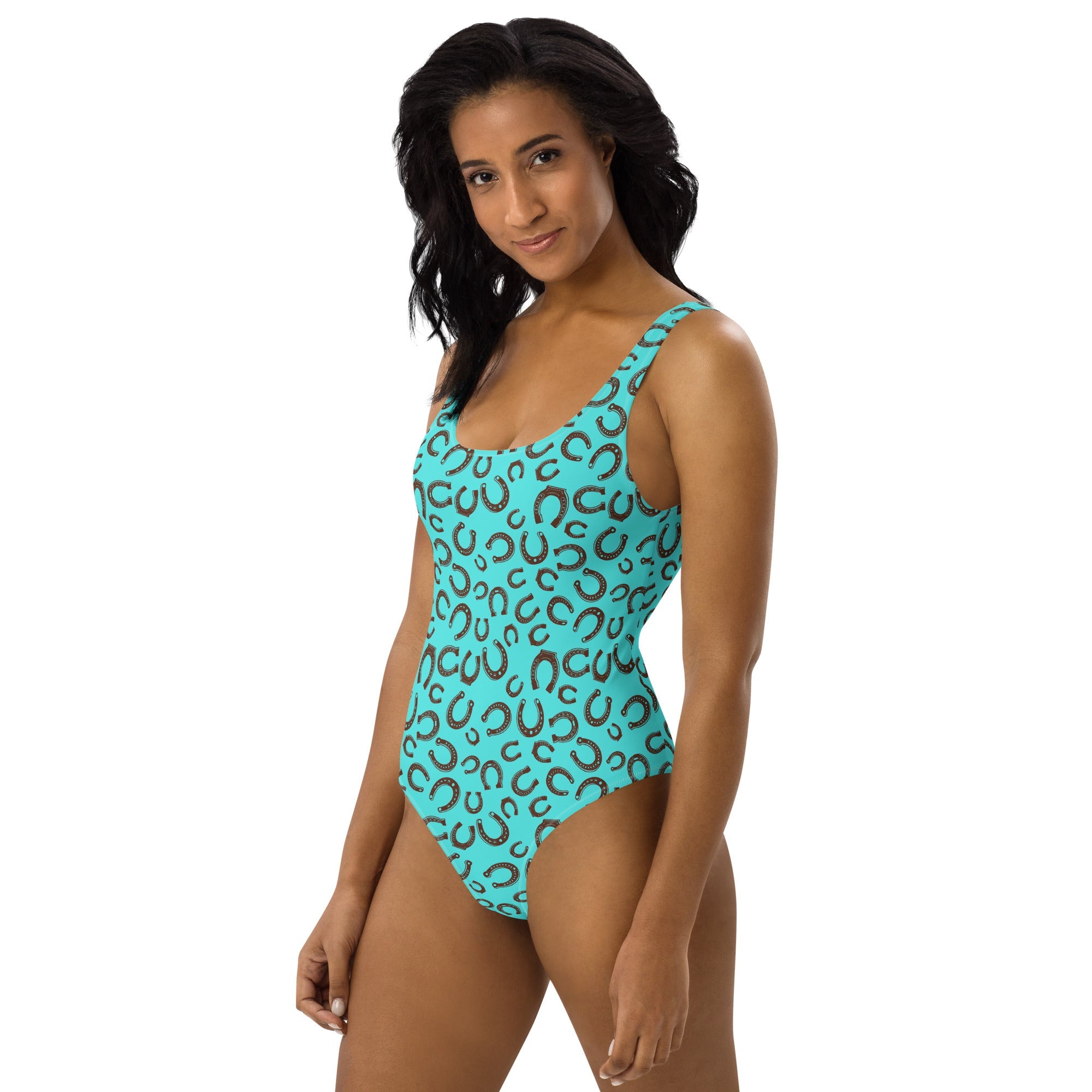 Turquoise Horseshoe One-Piece Swimsuit