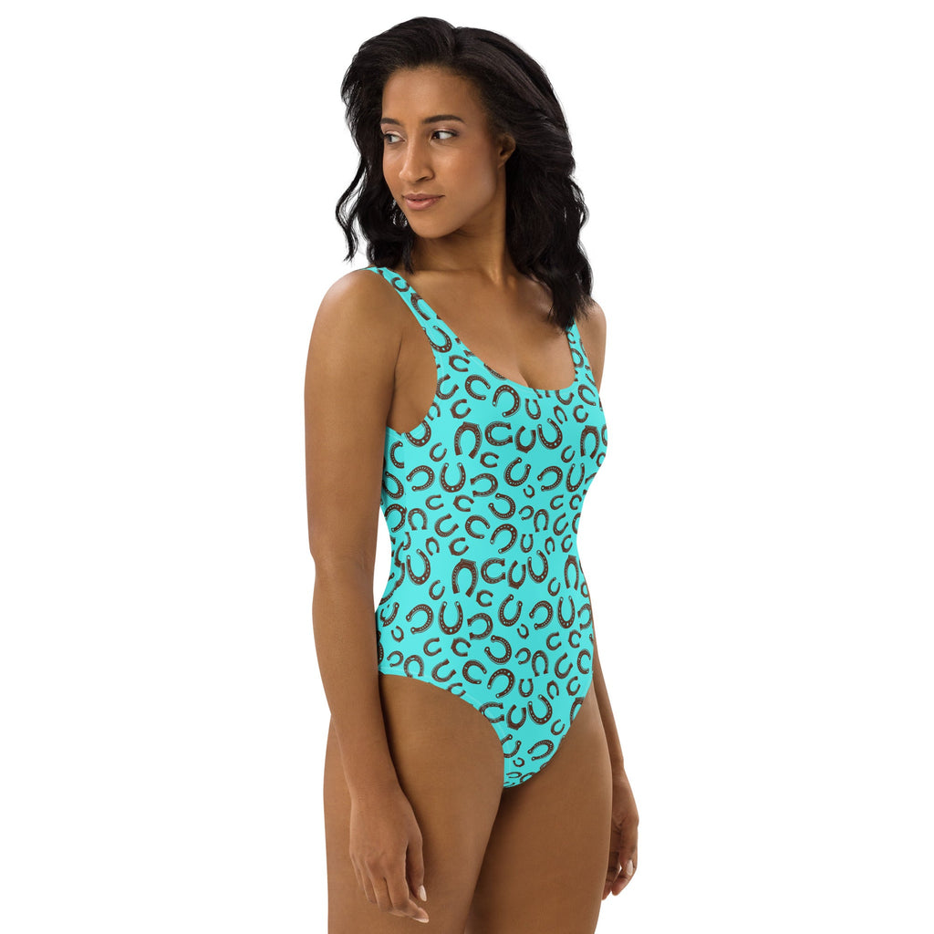 Turquoise Horseshoe One-Piece Swimsuit
