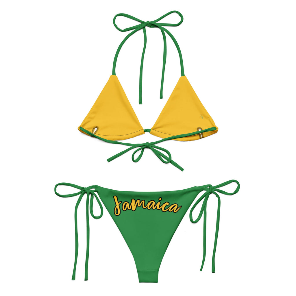 Jamaica Flag All Over Print Recycled String Bikini