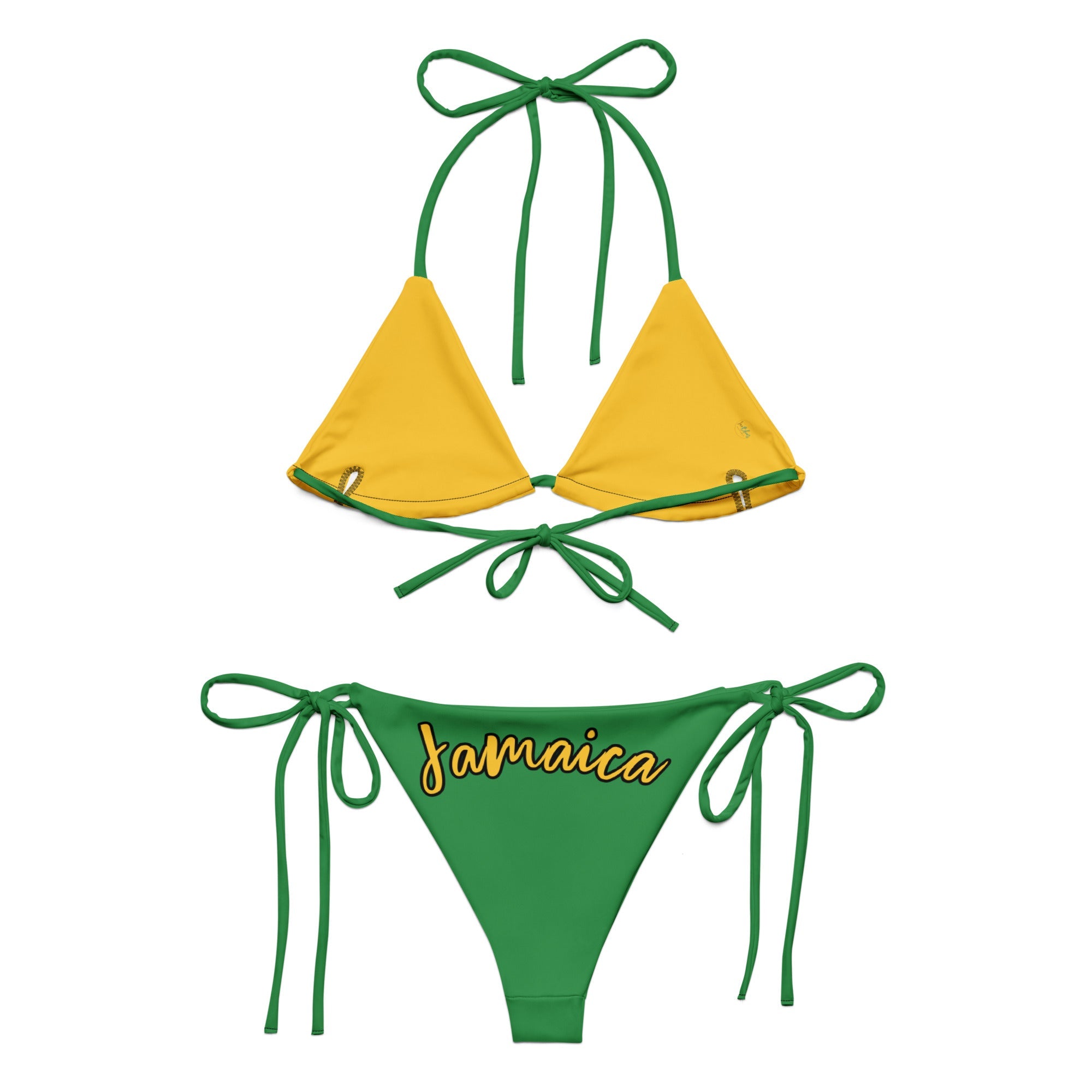 Jamaica Flag All Over Print Recycled String Bikini