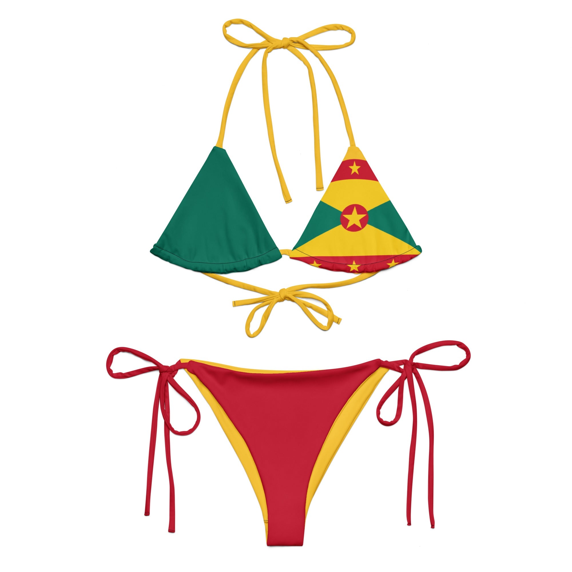Grenada Flag All Over Print Recycled String Bikini