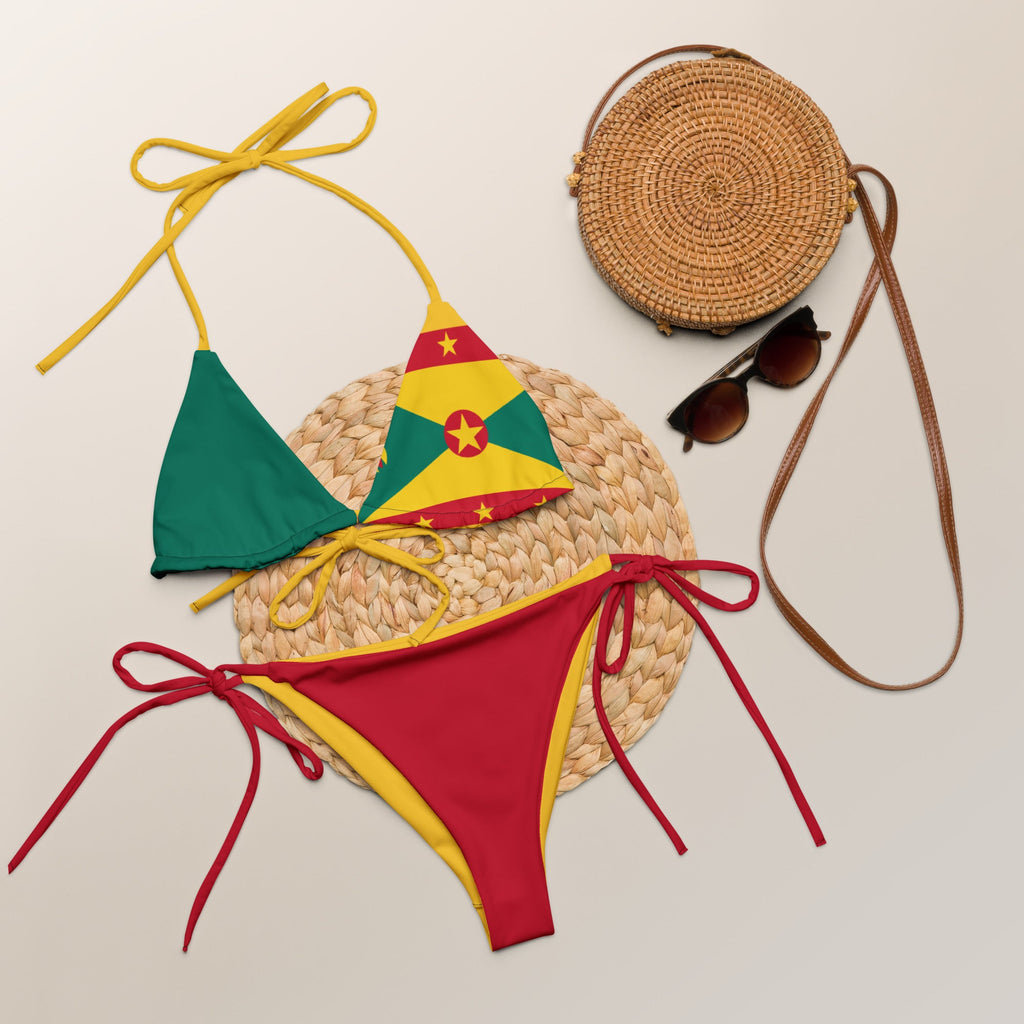 Grenada Flag All Over Print Recycled String Bikini