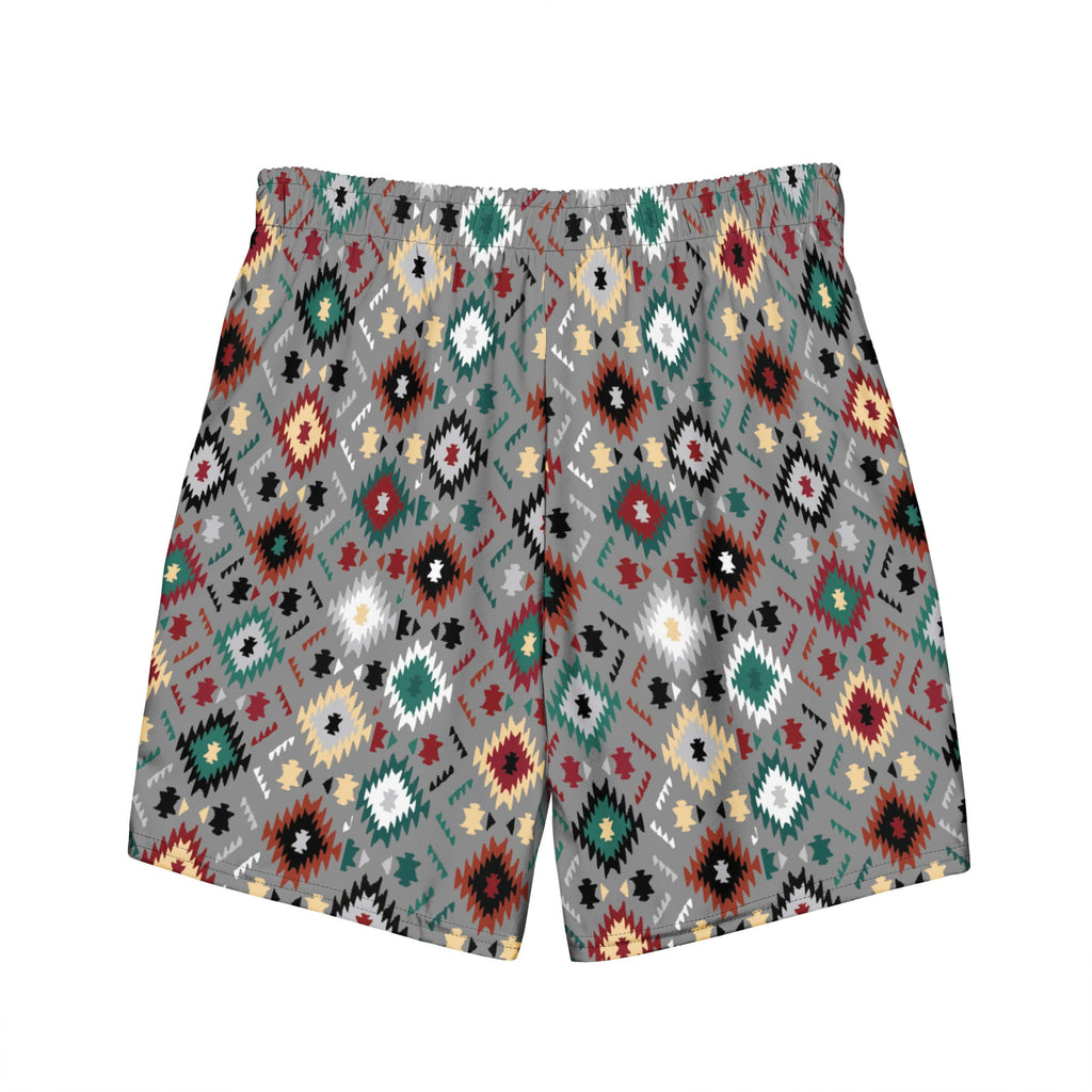 Gray Aztec Men's Swim Trunks