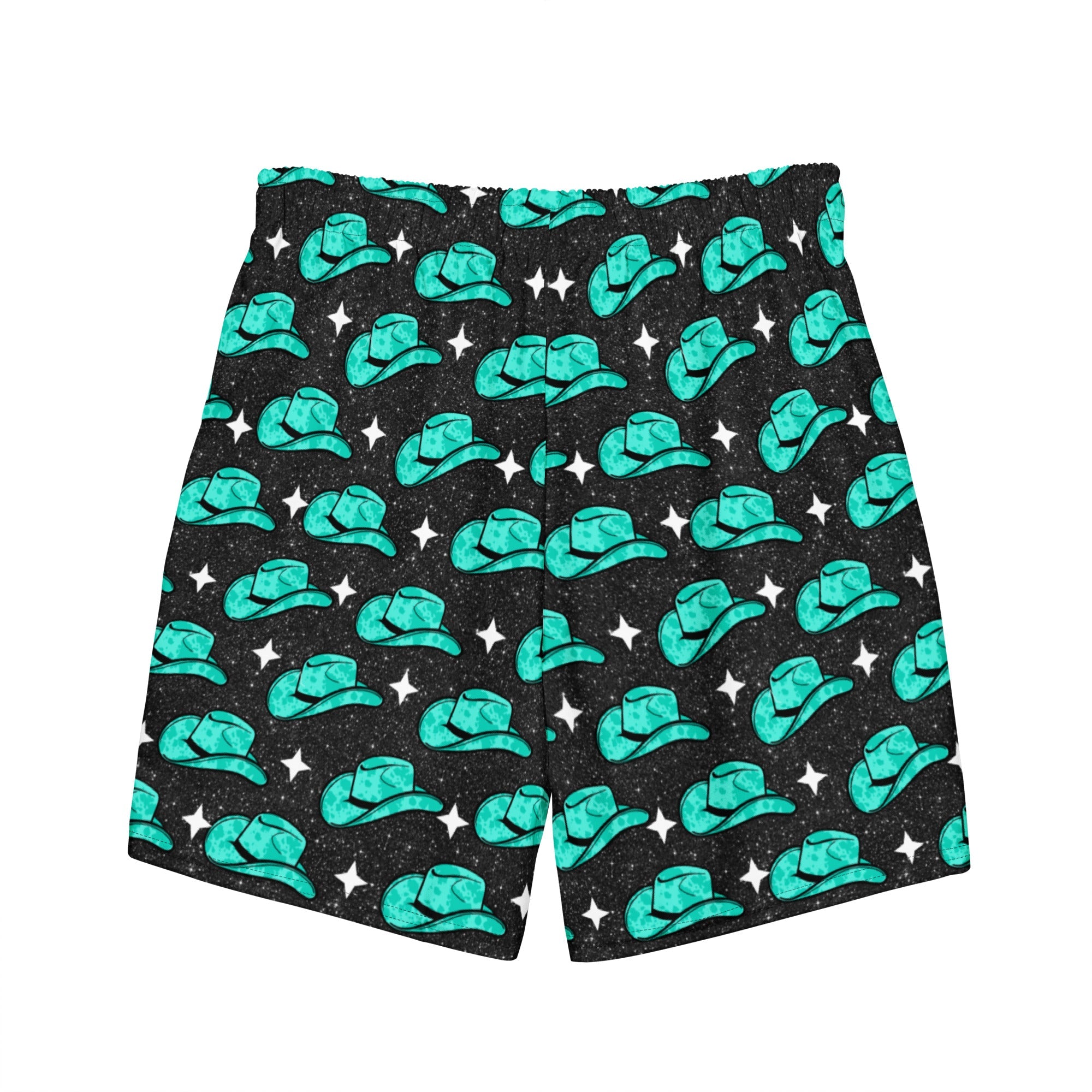 Turquoise Hat Men's Swim Trunks