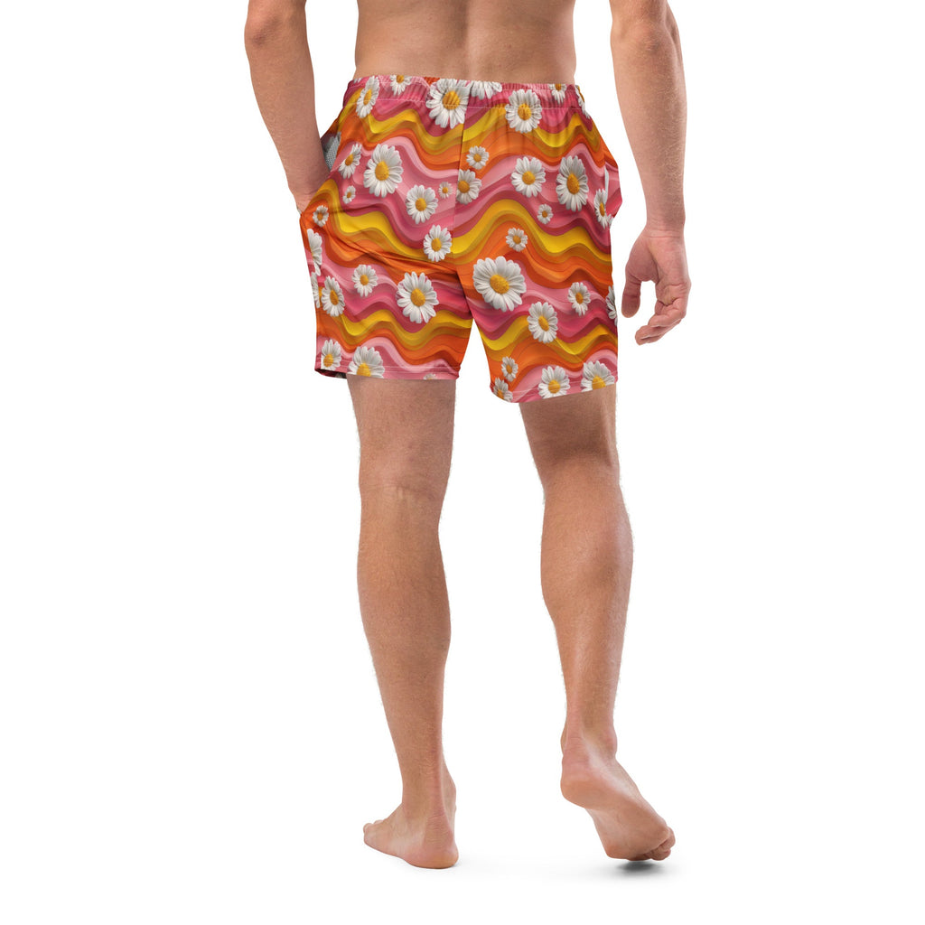 Groovy Floral Men's Swim Trunks