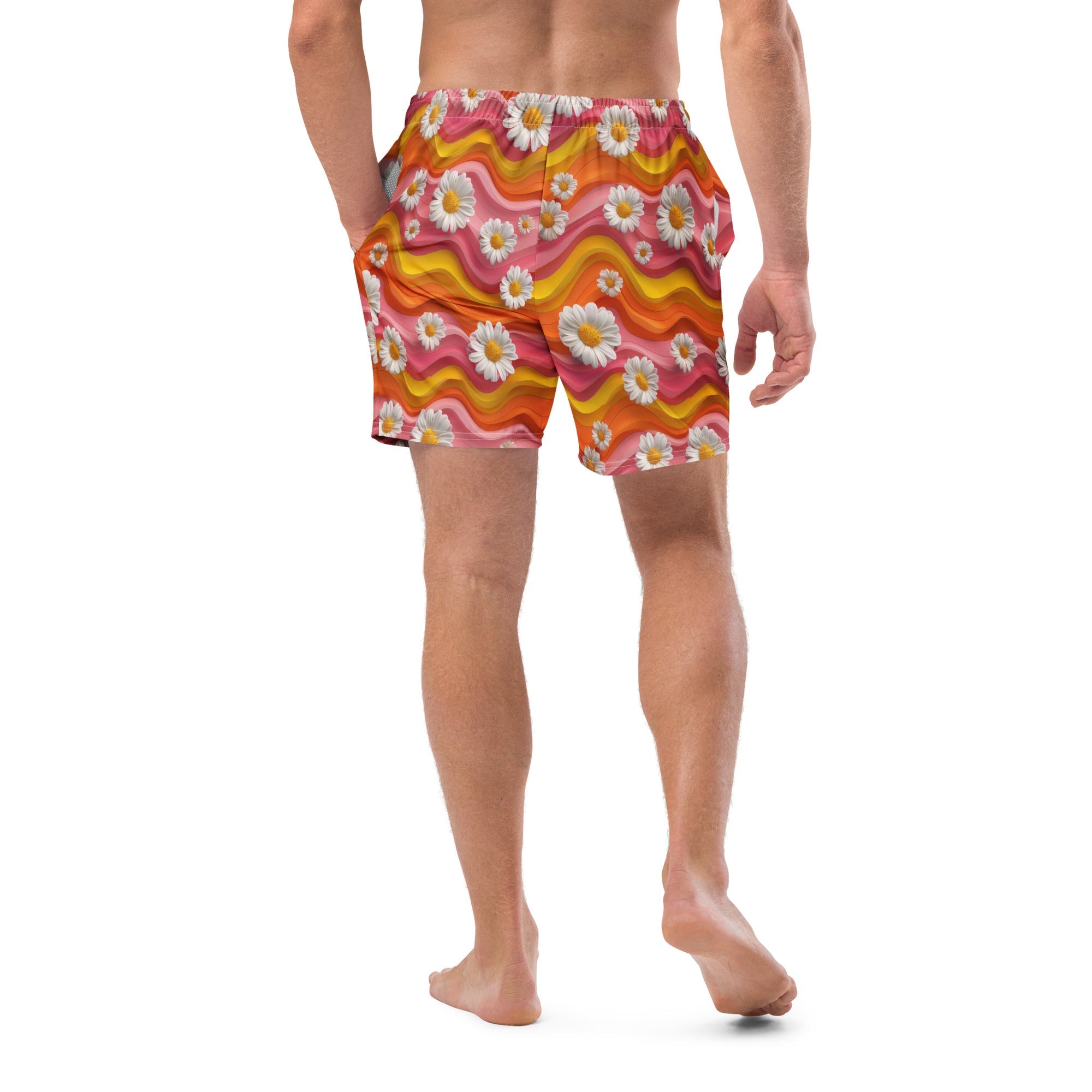 Groovy Floral Men's Swim Trunks