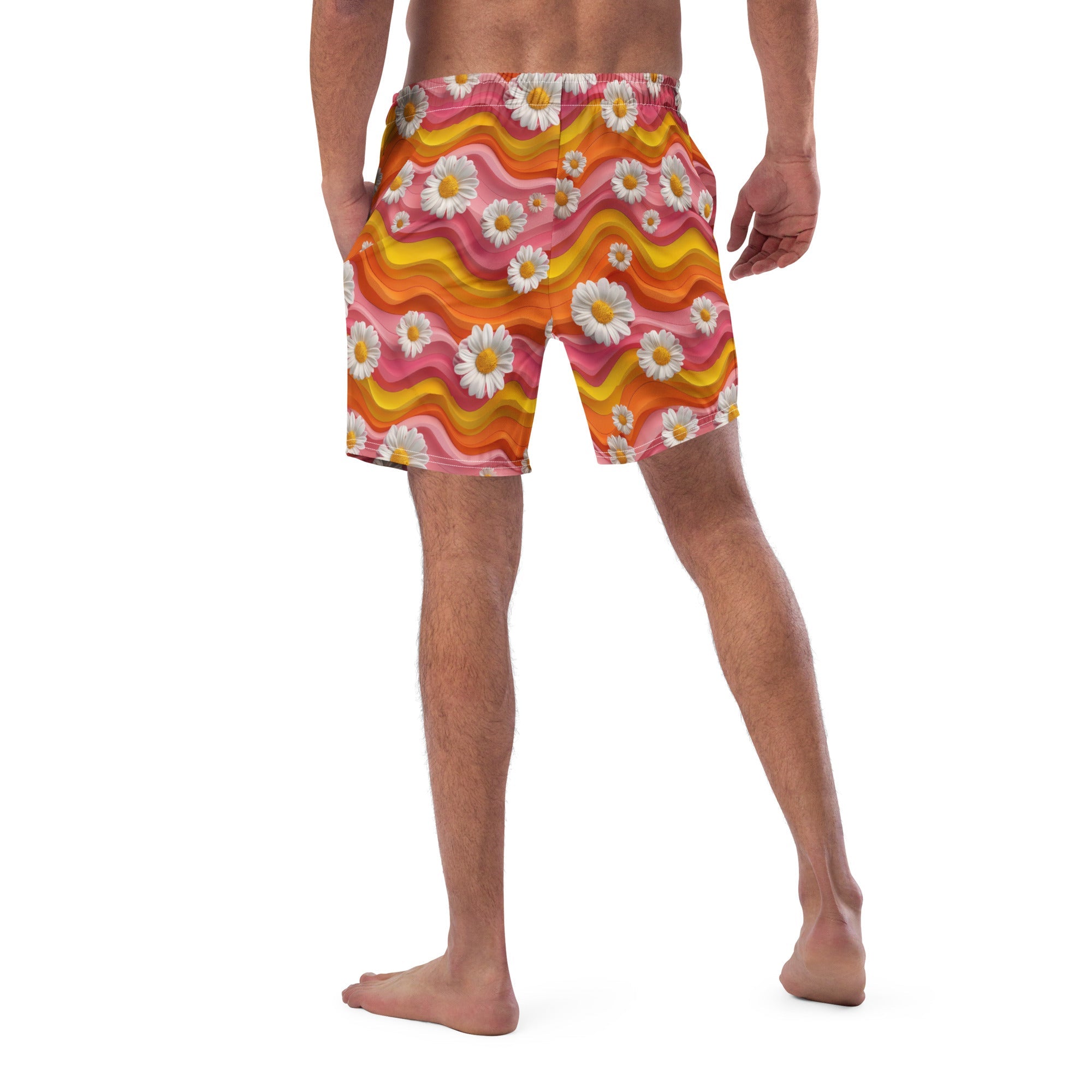 Groovy Floral Men's Swim Trunks