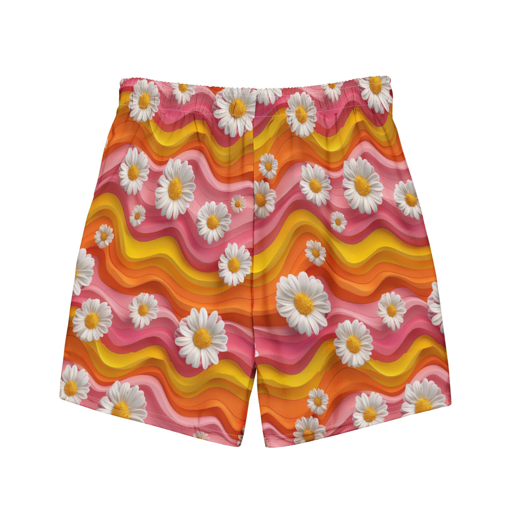 Groovy Floral Men's Swim Trunks