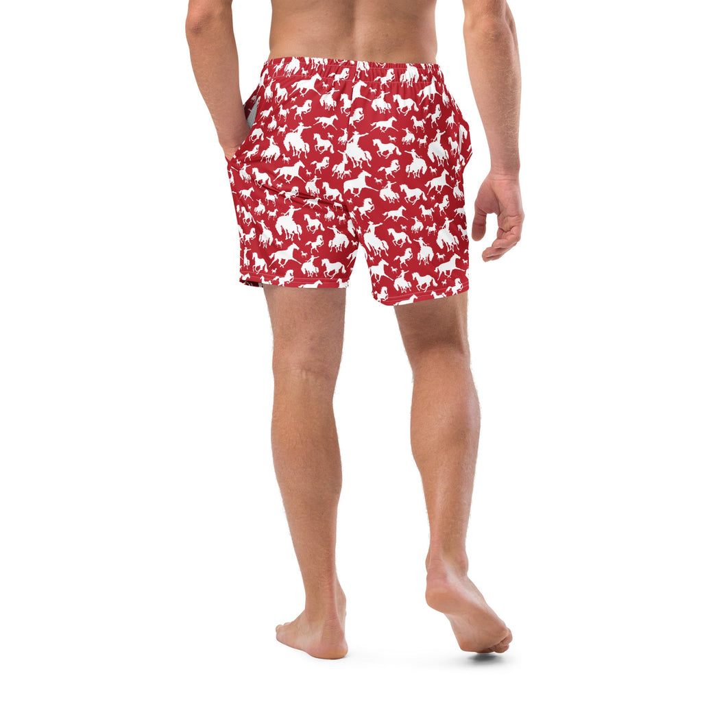 Red Rodeo Cowboy Men's Swim Trunks