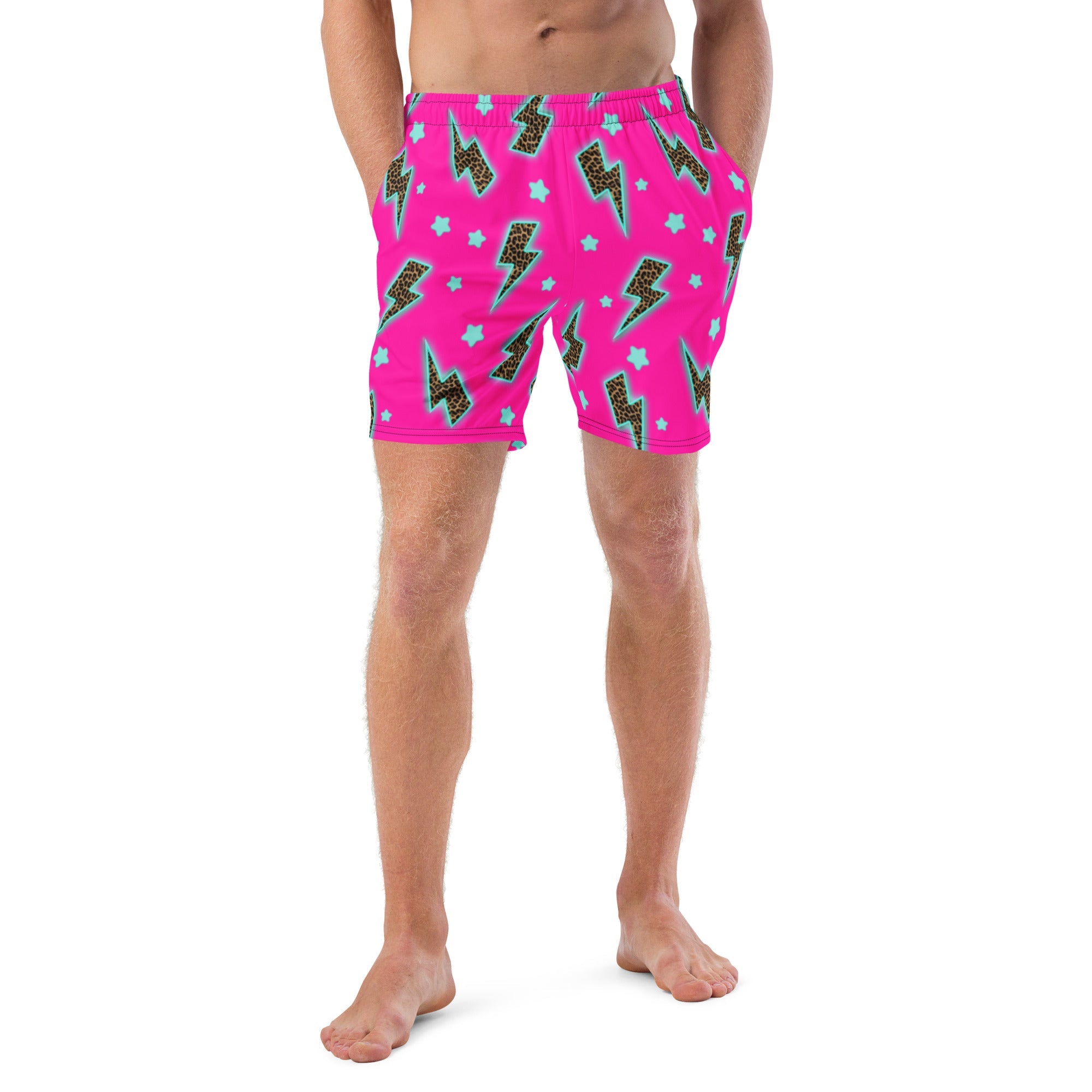 Leopard Lightning Men's Swim Trunks