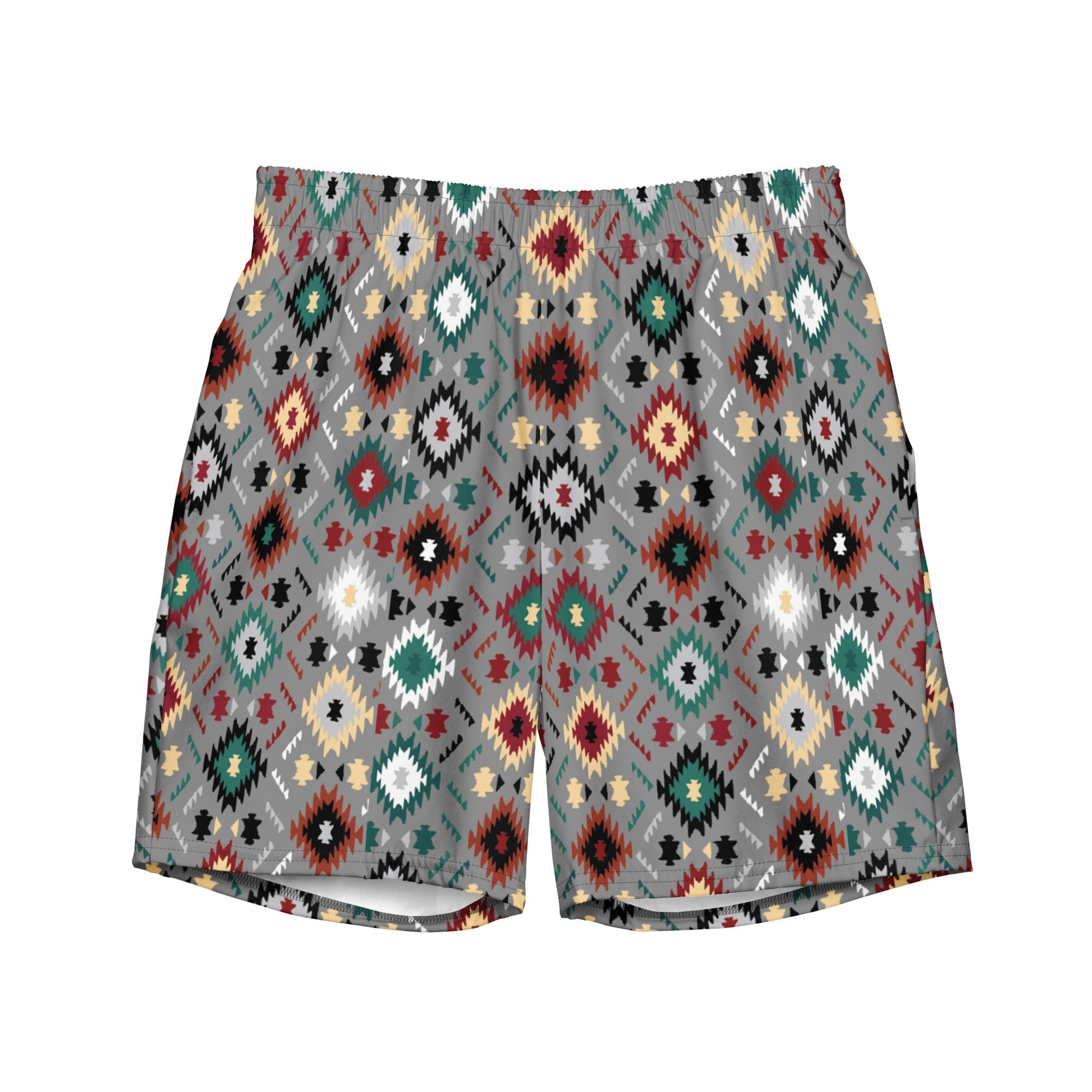 Gray Aztec Men's Swim Trunks