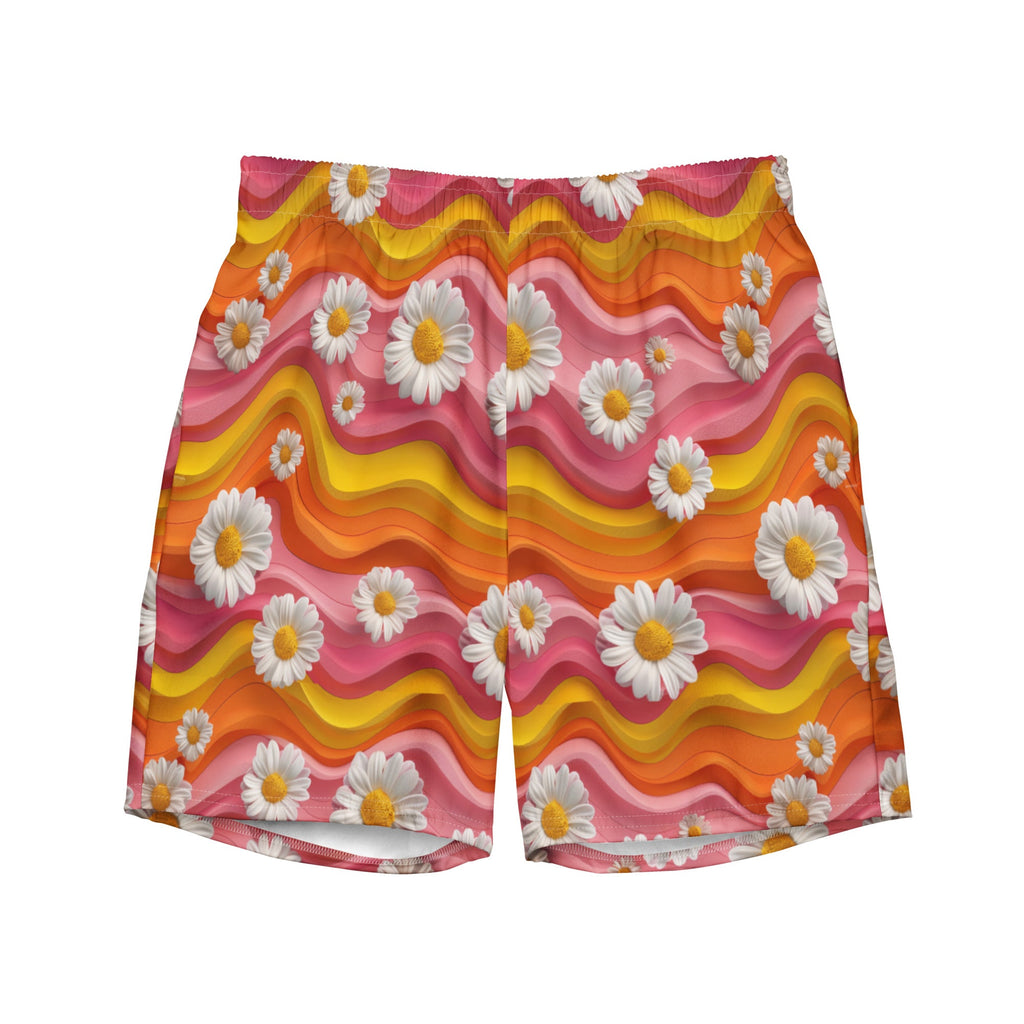 Groovy Floral Men's Swim Trunks