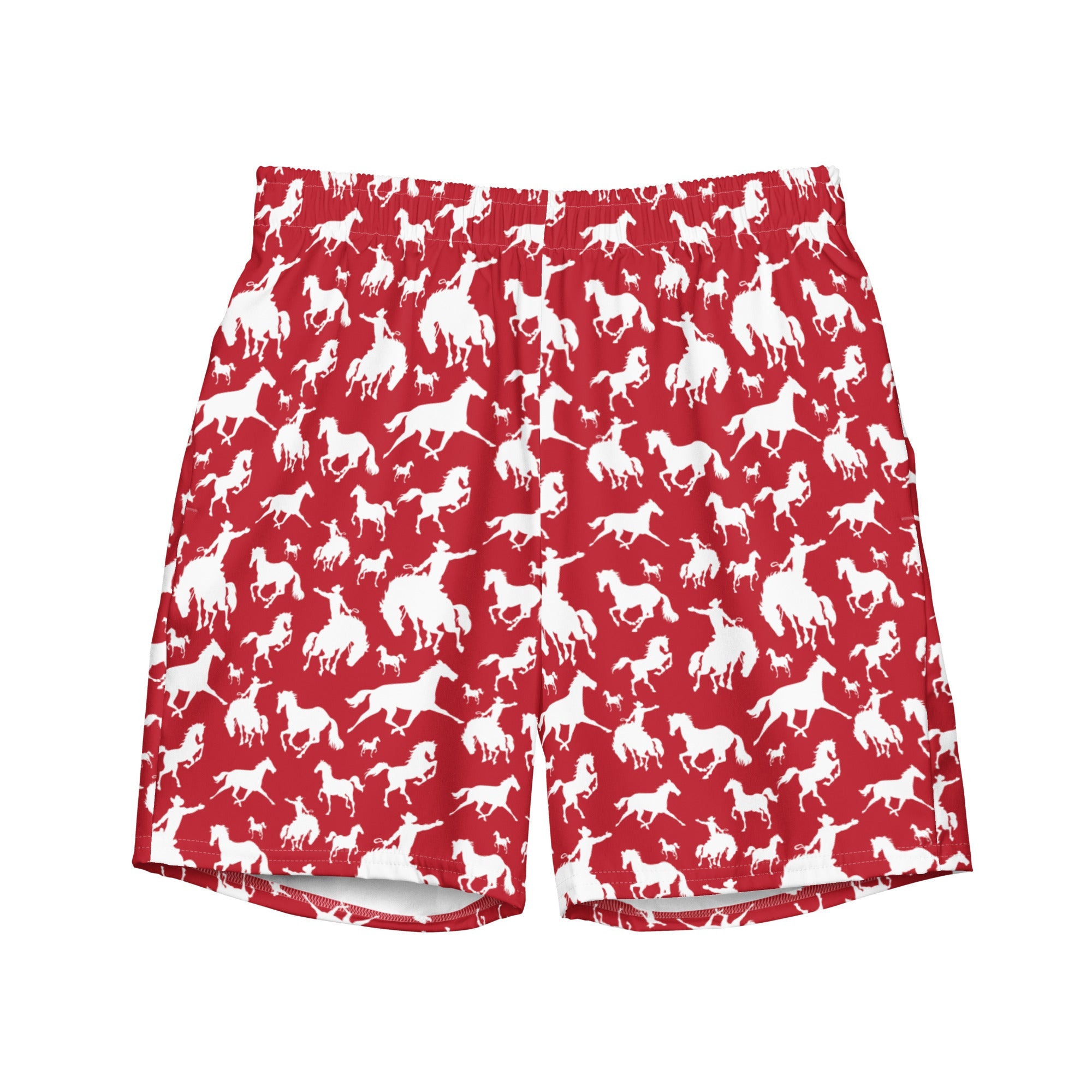 Red Rodeo Cowboy Men's Swim Trunks