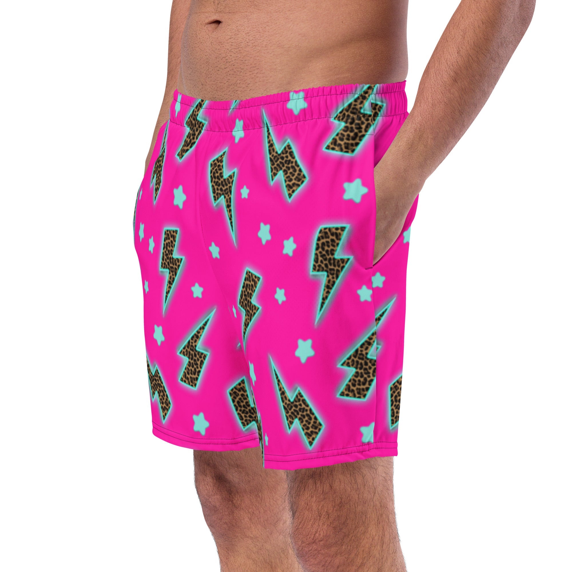 Leopard Lightning Men's Swim Trunks