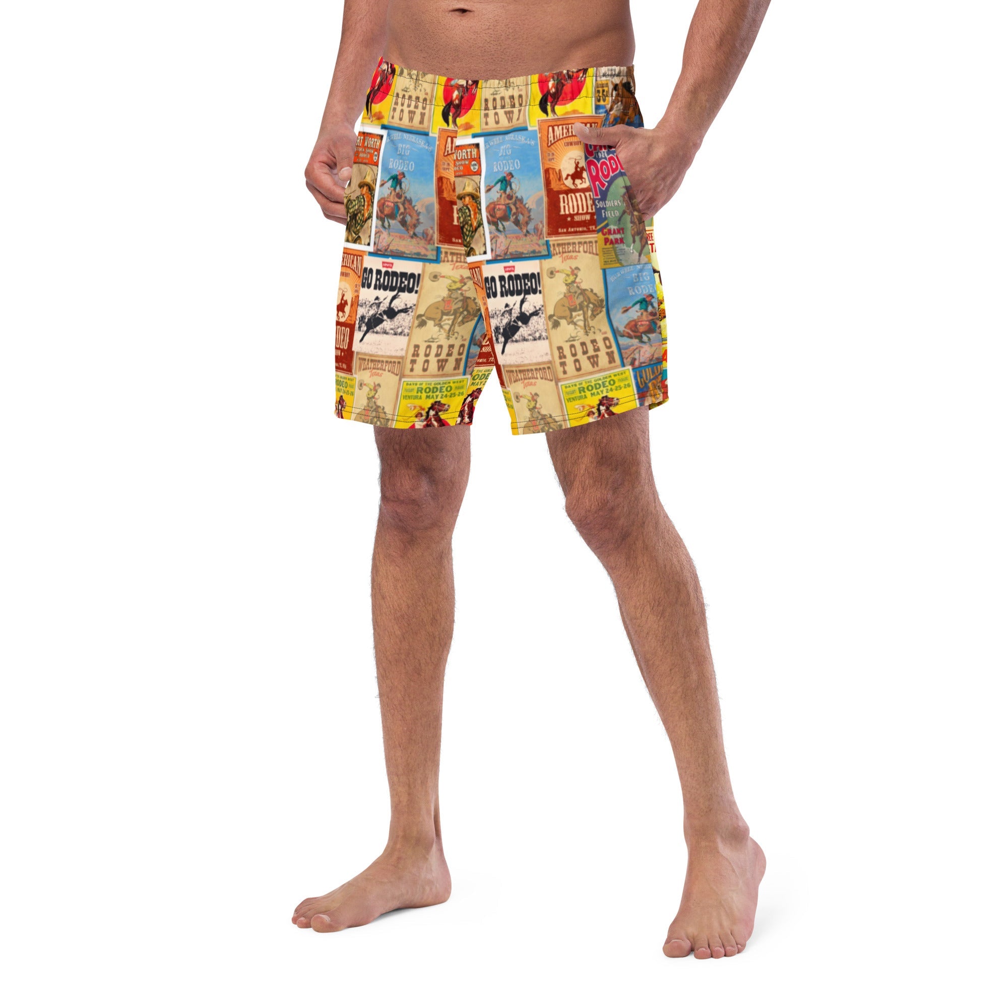 Rodeo Poster Men's Swim Trunks