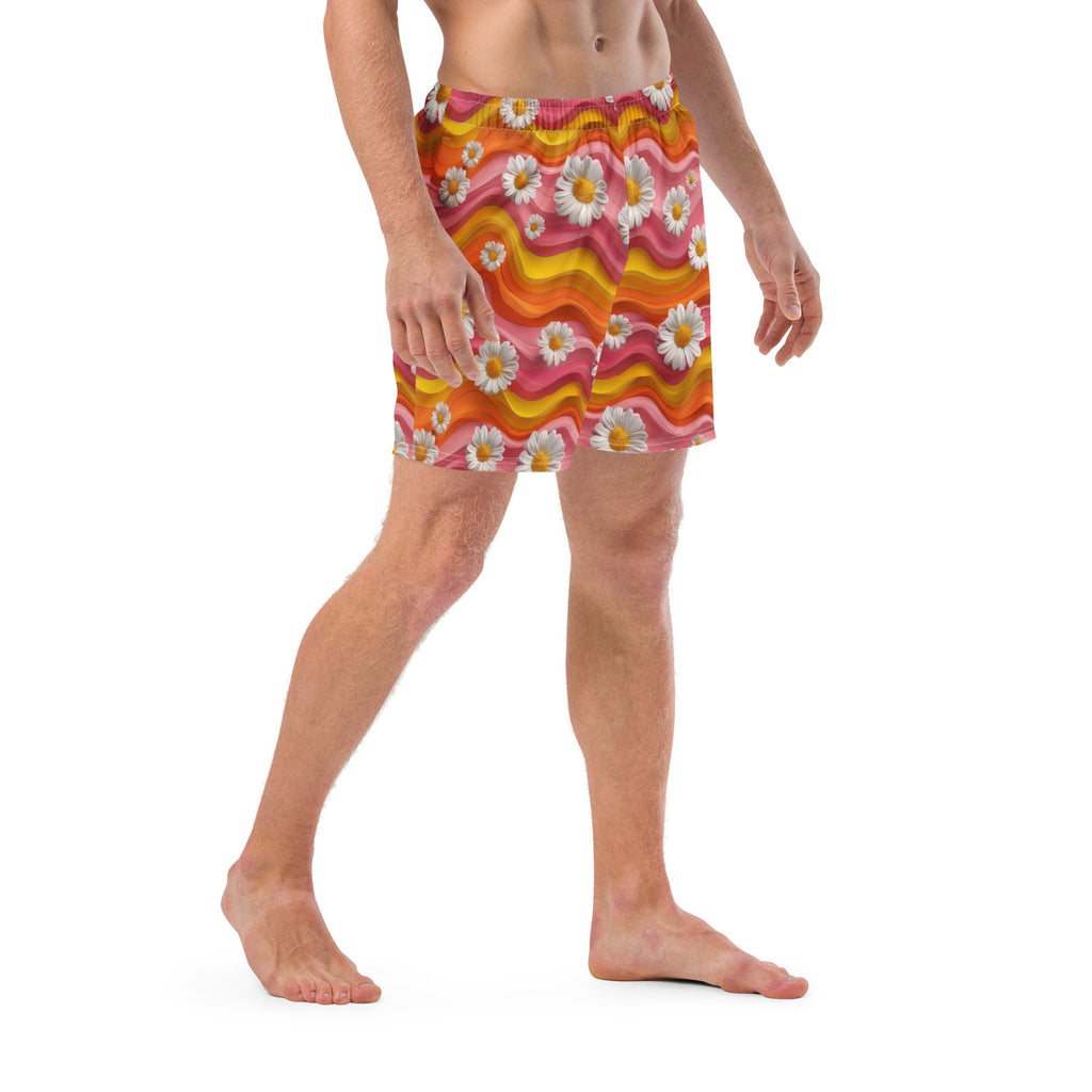 Groovy Floral Men's Swim Trunks