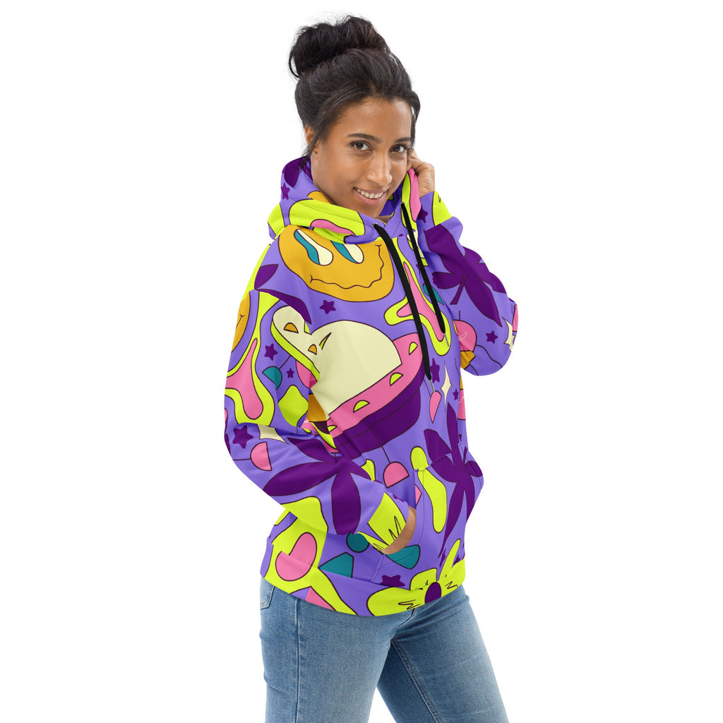 Retro World Trippin Hoodie For EDM Rave Festival Outfit Clothing