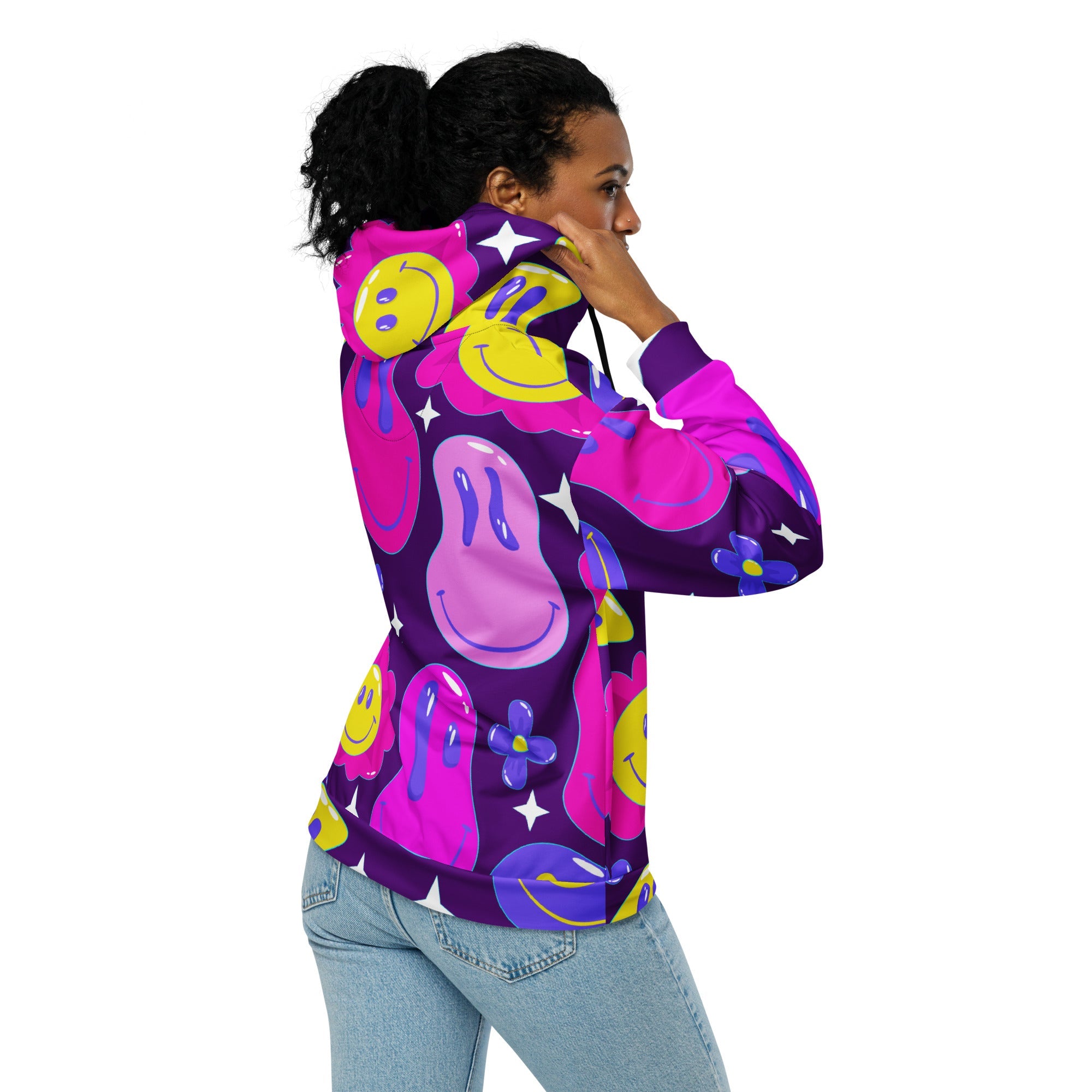 Purple Trip Zip Up Hoodie For EDM Rave Festival Outfit Clothing