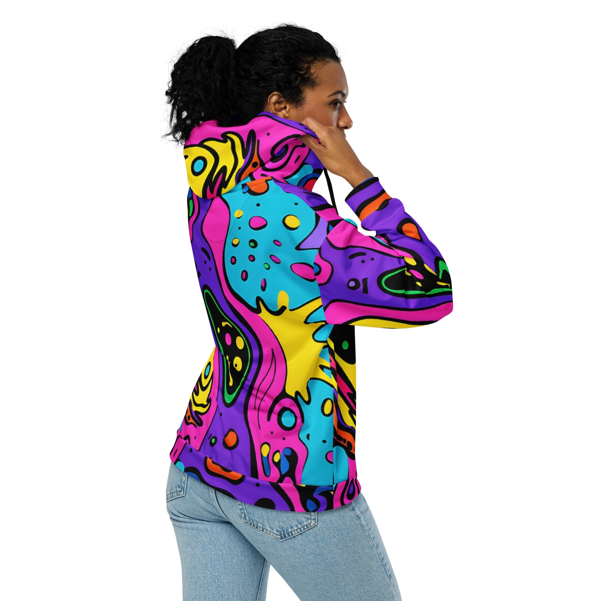 Neon Bio Trip Zip Up Hoodie For EDM Rave Festival Outfit Clothing