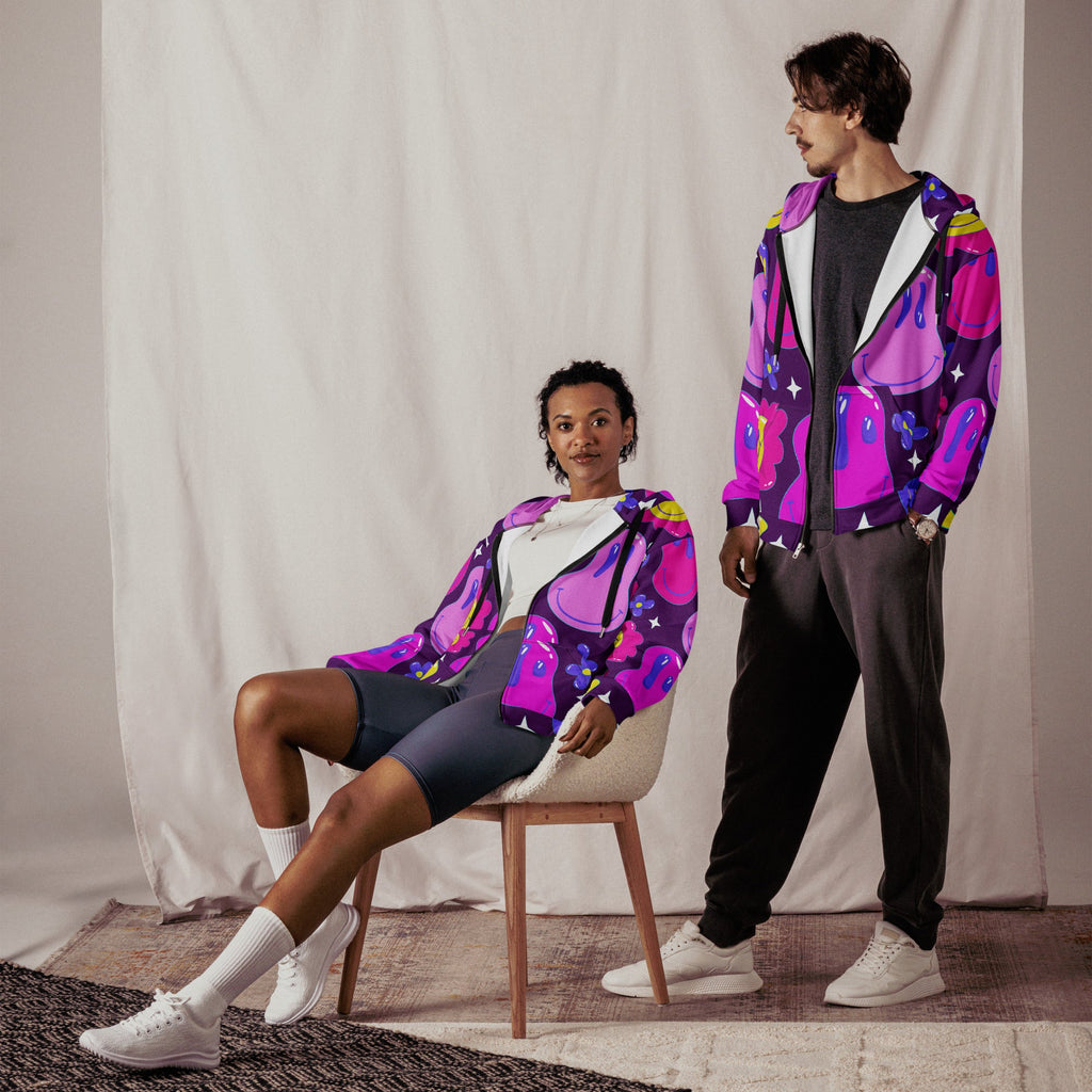 Purple Trip Zip Up Hoodie For EDM Rave Festival Outfit Clothing