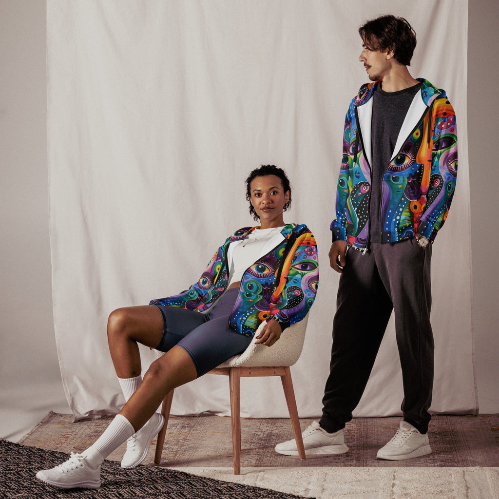 Mind Trip Space Face Zip Up Hoodie For EDM Rave Festival Outfit Clothing