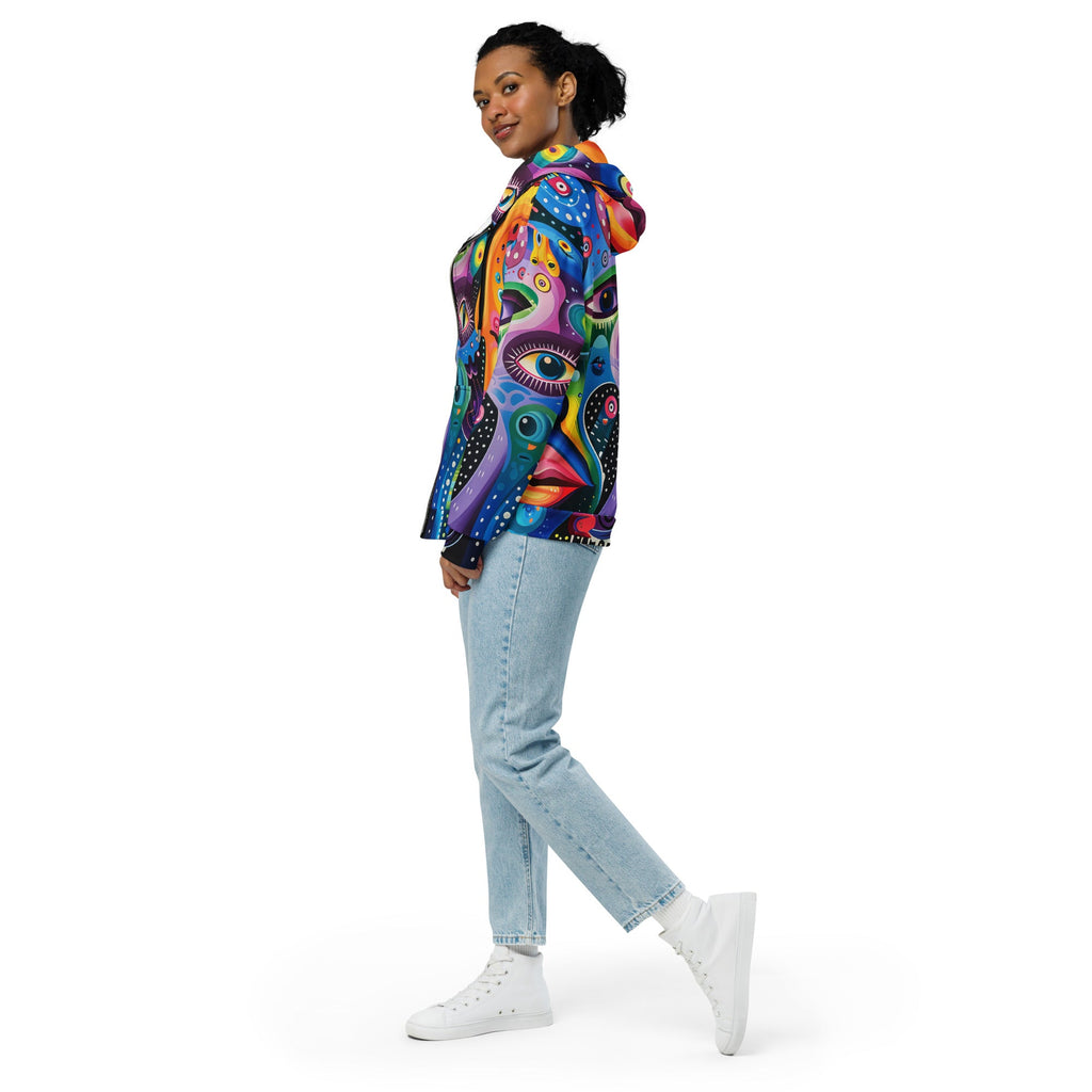 Mind Trip Space Face Zip Up Hoodie For EDM Rave Festival Outfit Clothing