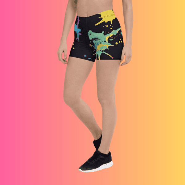 Vibrant Paint Splatter Festival Shorts for EDM Lovers