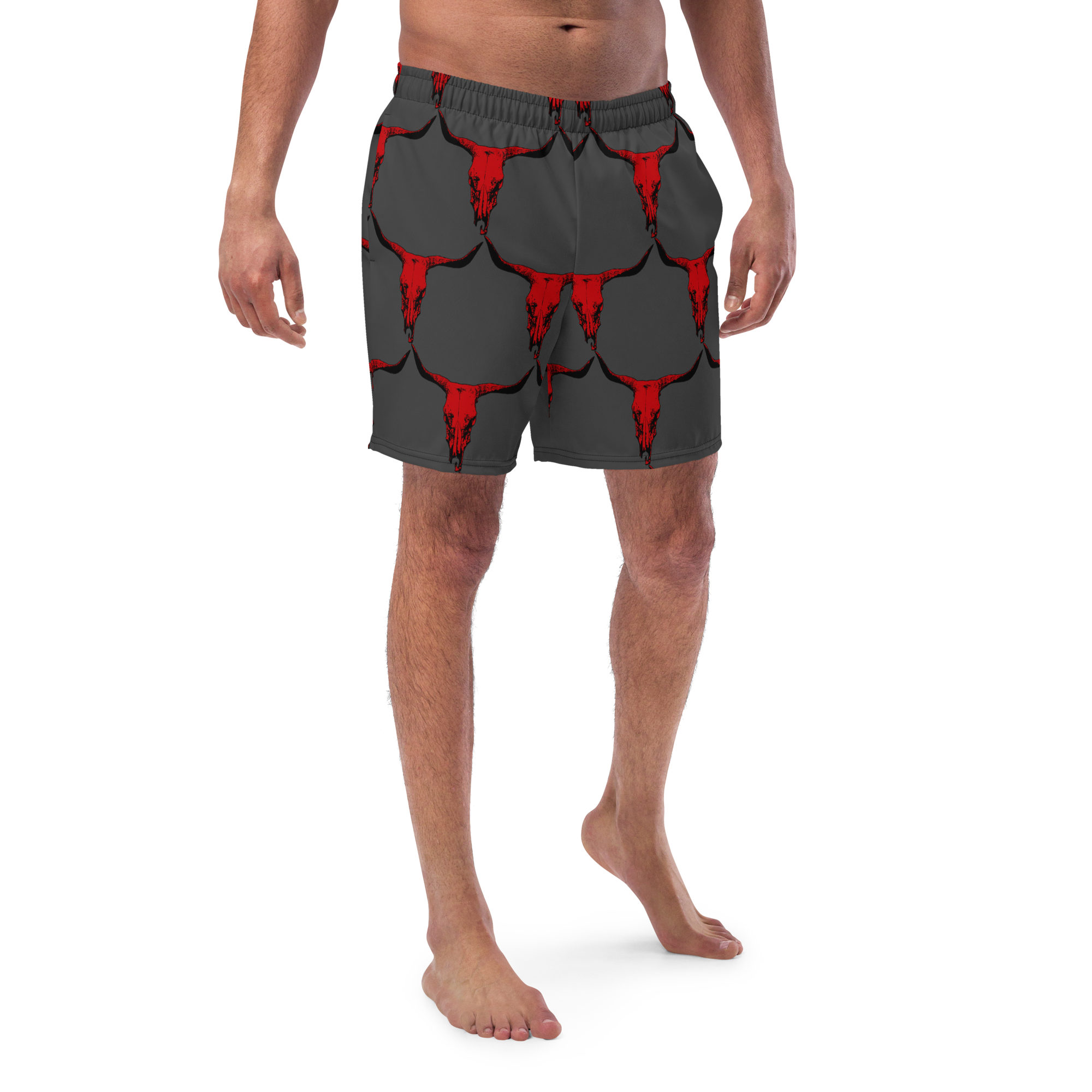 Red Bull Skull Men's Swim Trunks