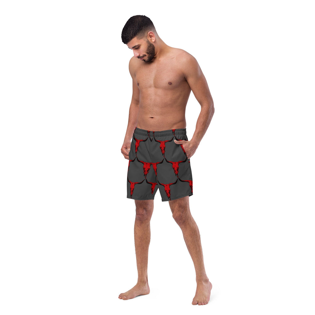 Red Bull Skull Men's Swim Trunks
